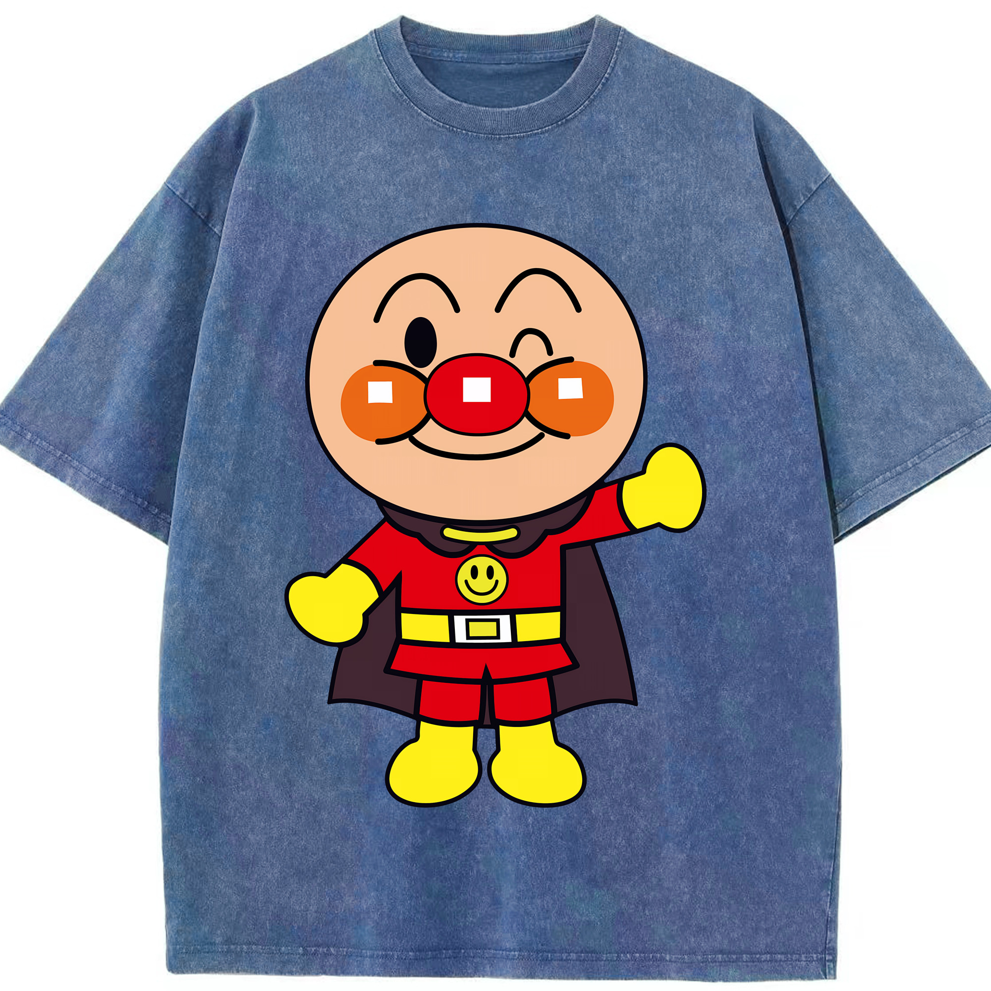 （画像用） アンパンマン Anpanman 綿100% ヴィンテージ風 半袖Tシャツ（フロントプリント）