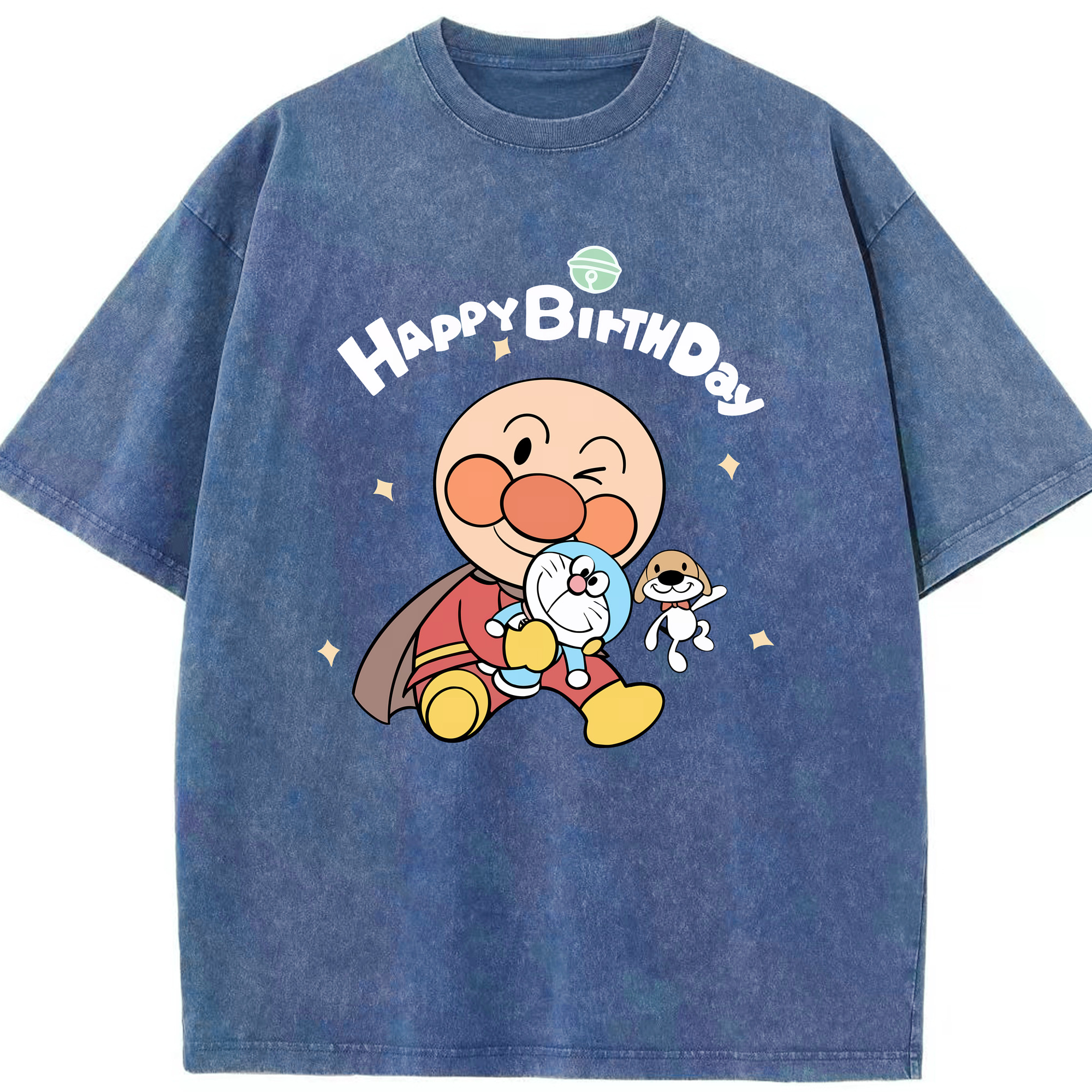 （画像用） アンパンマン Anpanman 綿100% ヴィンテージ風 半袖Tシャツ（フロントプリント）