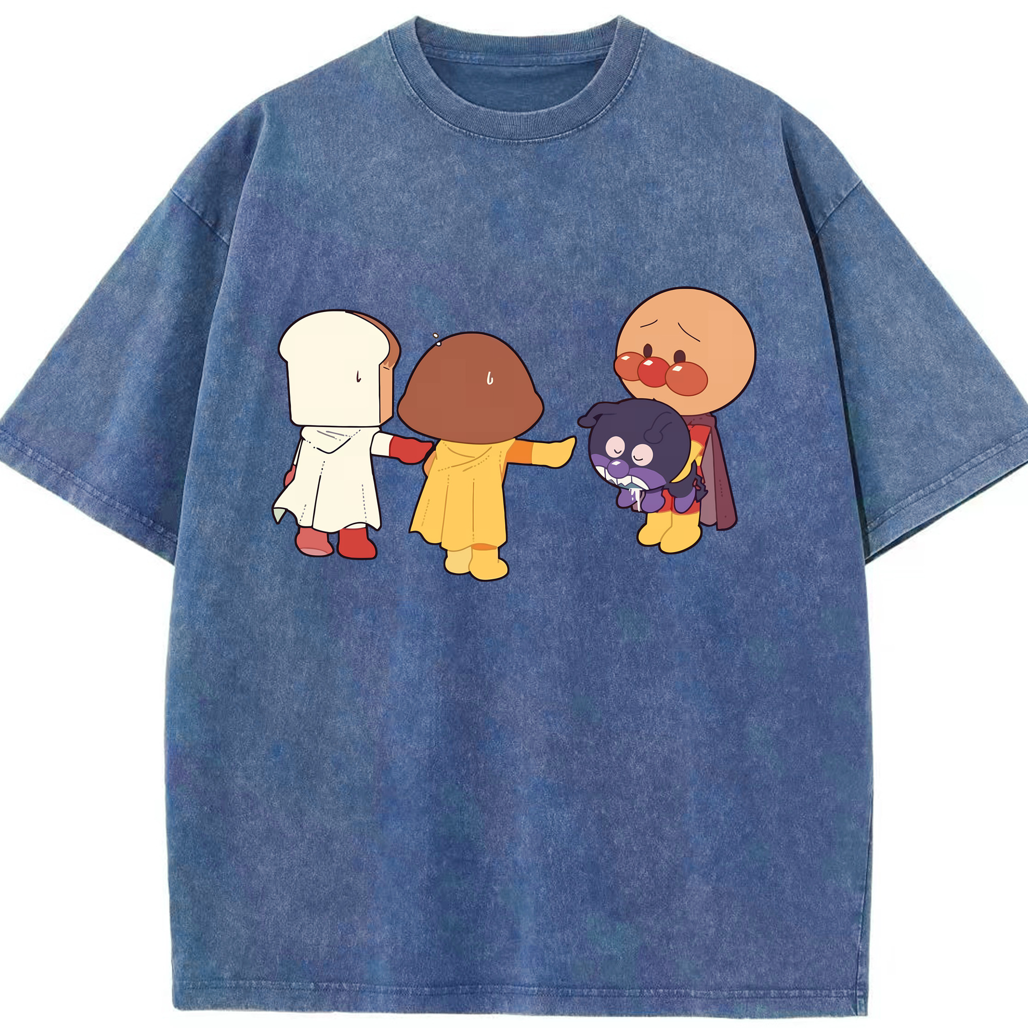 （画像用） アンパンマン Anpanman 綿100% ヴィンテージ風 半袖Tシャツ（フロントプリント）