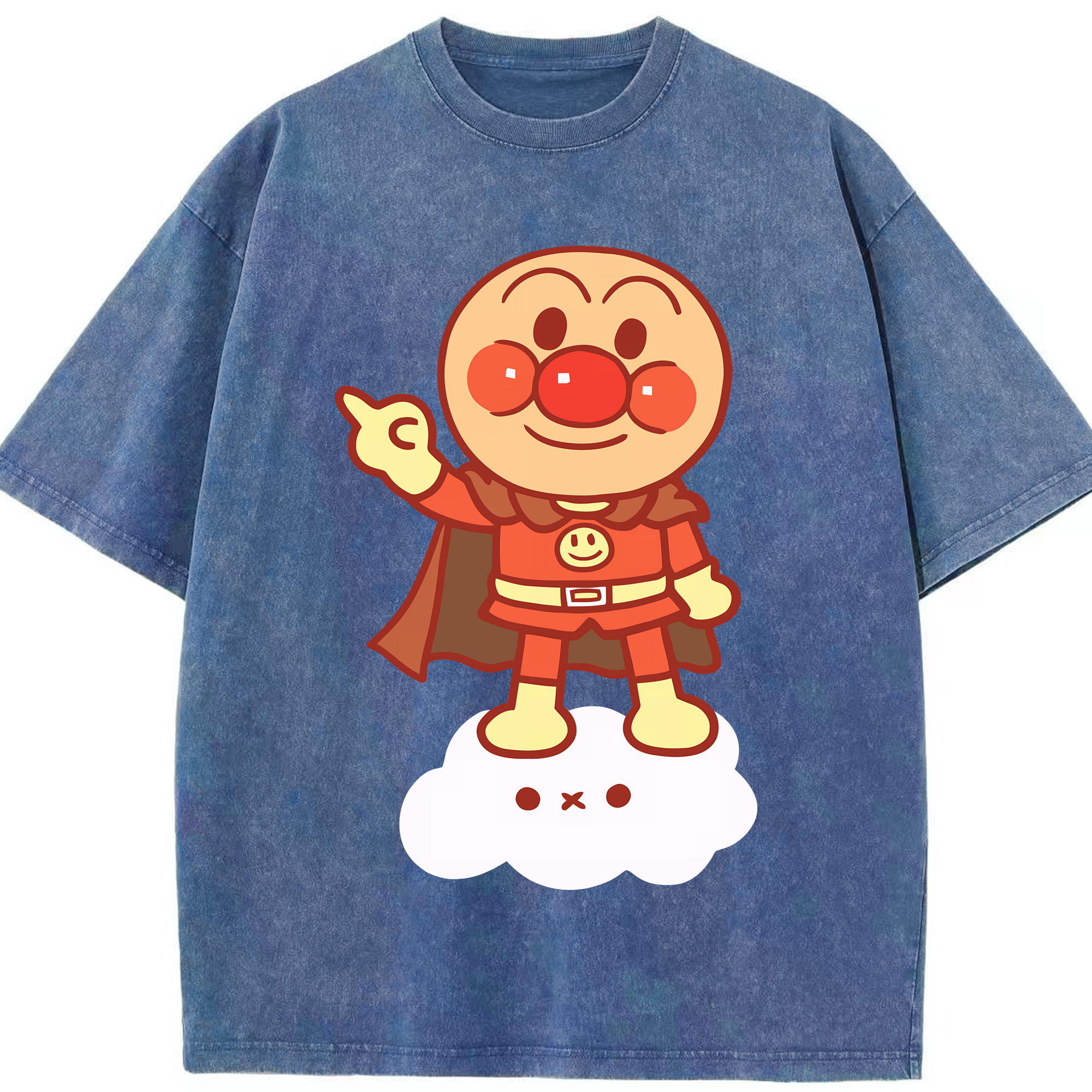 （画像用） アンパンマン Anpanman 綿100% ヴィンテージ風 半袖Tシャツ（フロントプリント）