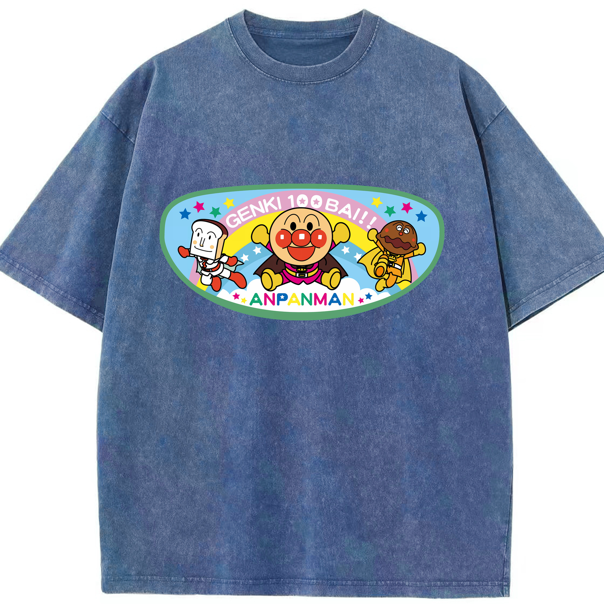 （画像用） アンパンマン Anpanman 綿100% ヴィンテージ風 半袖Tシャツ（フロントプリント）