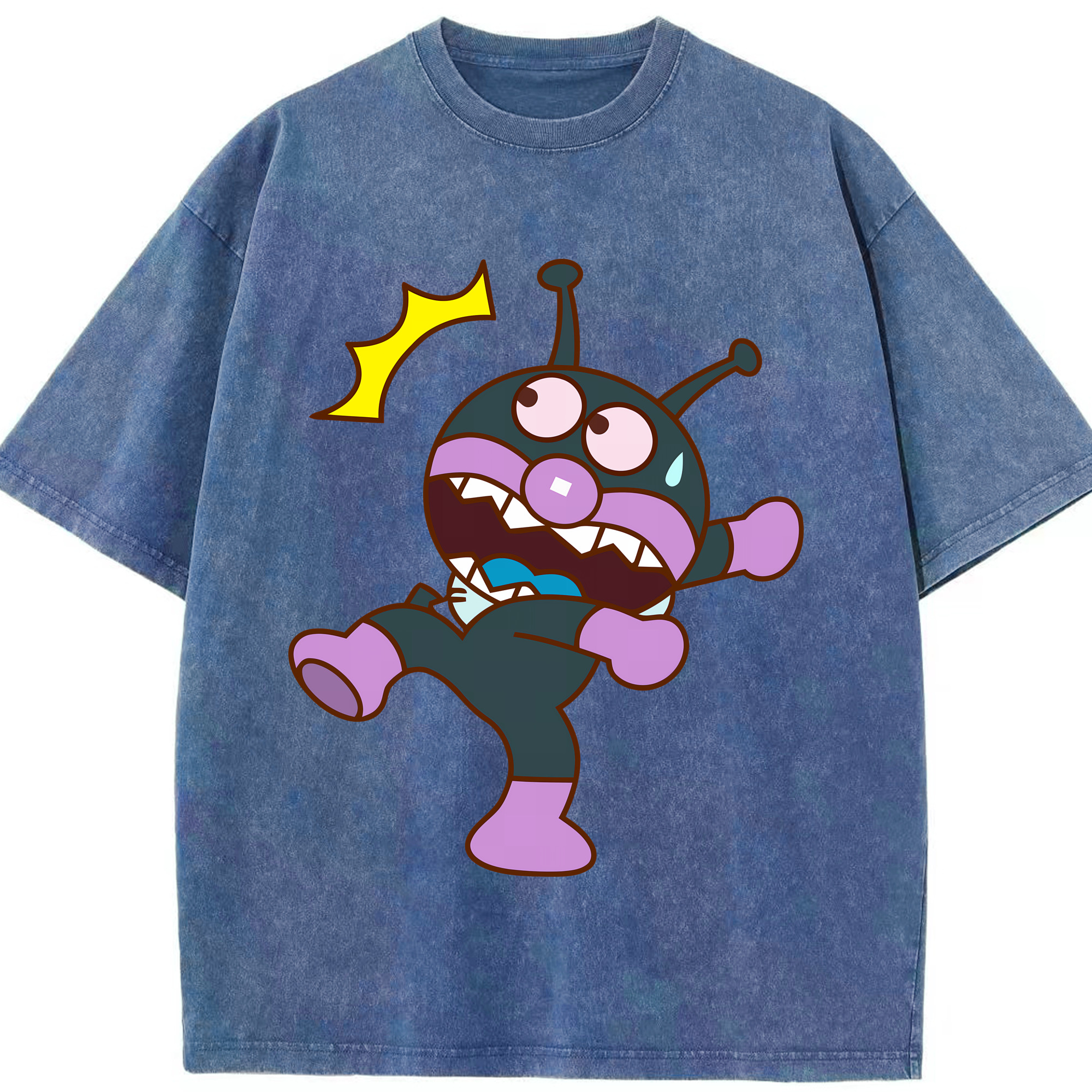 （画像用） アンパンマン Anpanman 綿100% ヴィンテージ風 半袖Tシャツ（フロントプリント）