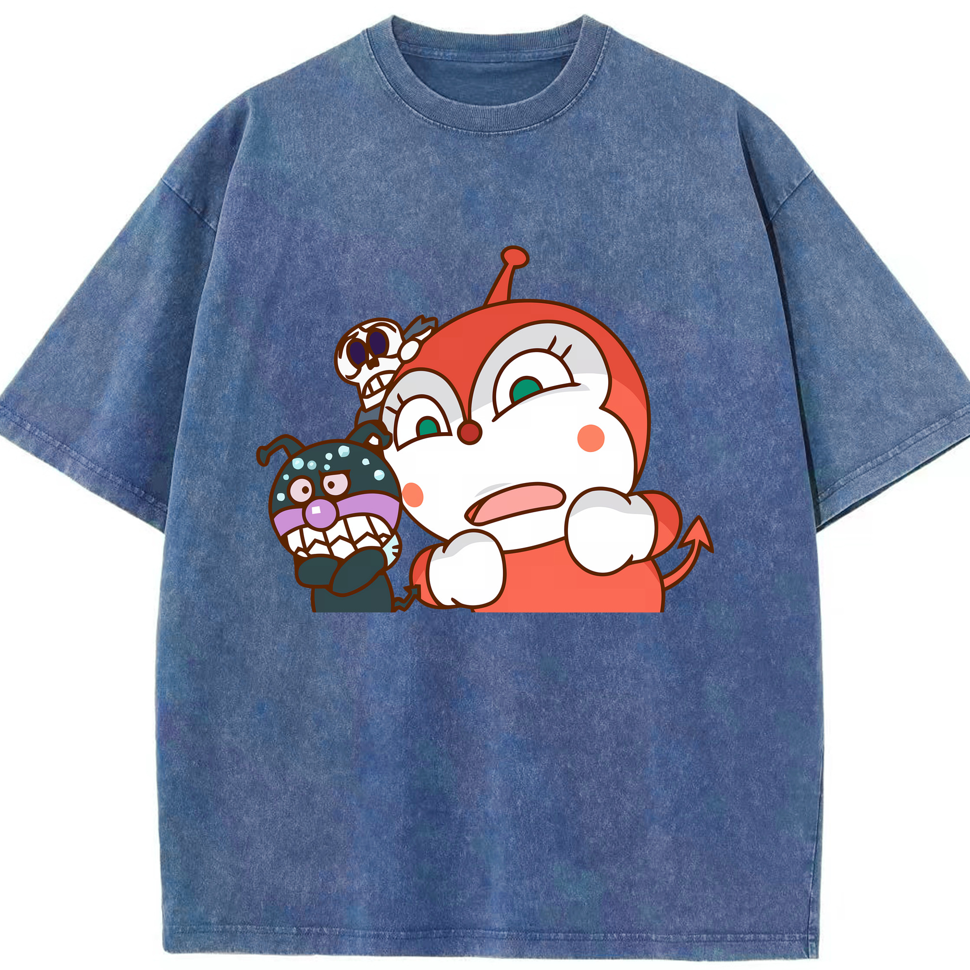 （画像用） アンパンマン Anpanman 綿100% ヴィンテージ風 半袖Tシャツ（フロントプリント）