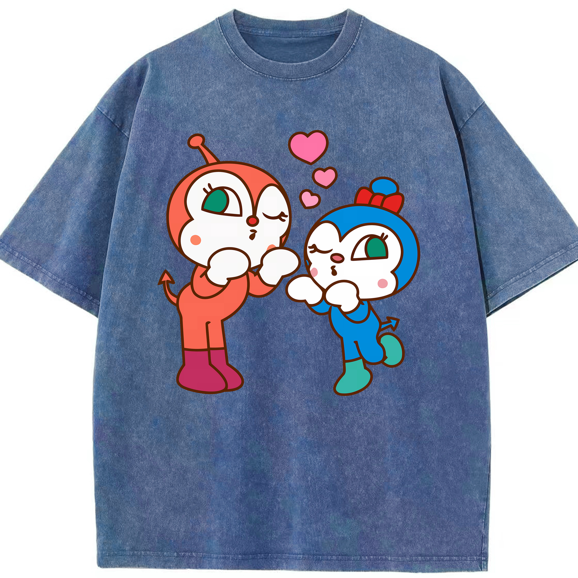 （画像用） アンパンマン Anpanman 綿100% ヴィンテージ風 半袖Tシャツ（フロントプリント）