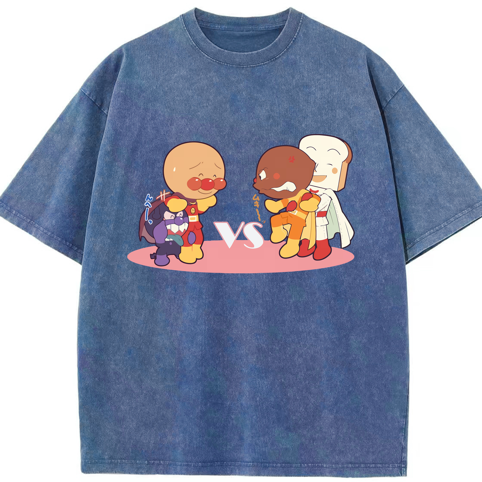 （画像用） アンパンマン Anpanman 綿100% ヴィンテージ風 半袖Tシャツ（フロントプリント）