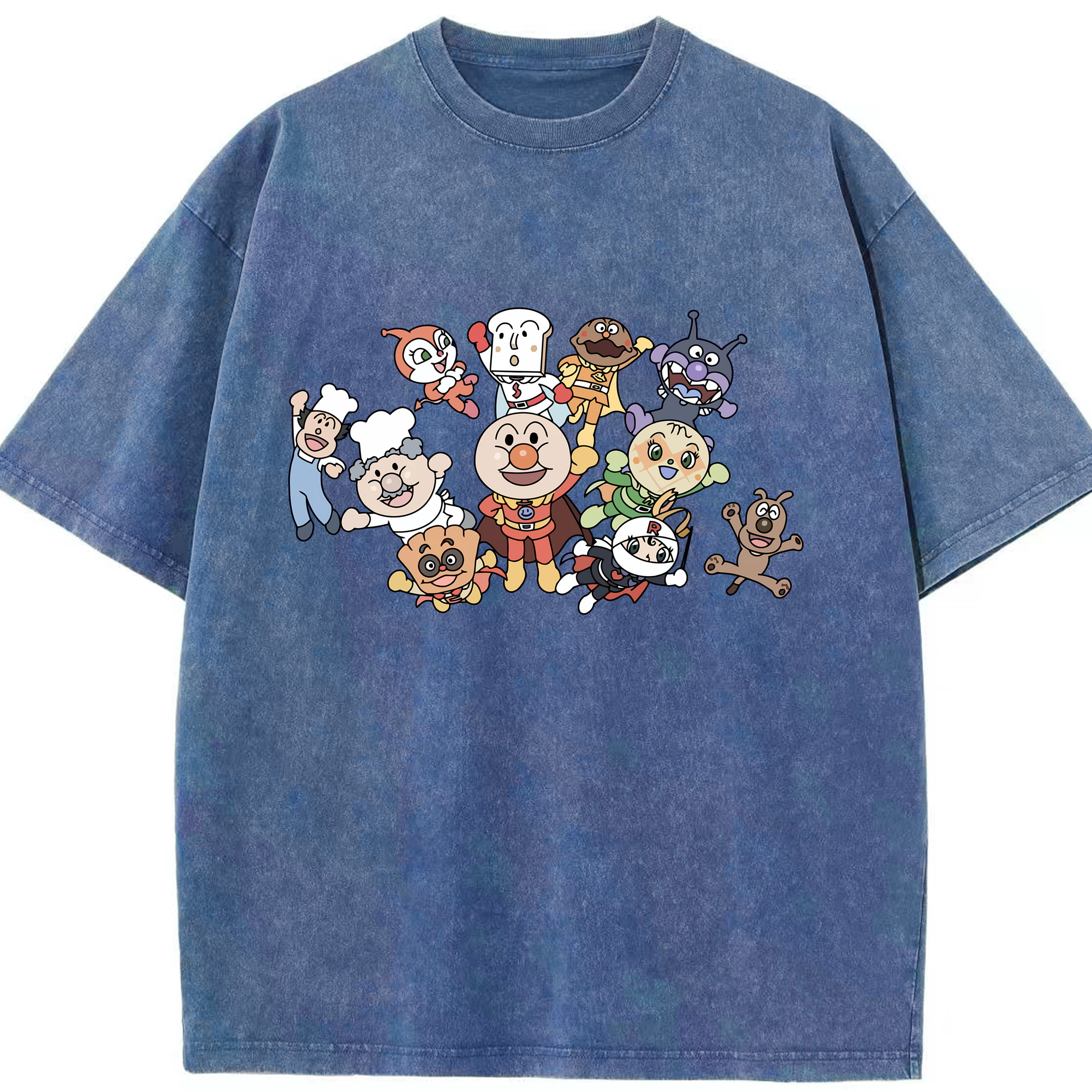 （画像用） アンパンマン Anpanman 綿100% ヴィンテージ風 半袖Tシャツ（フロントプリント）