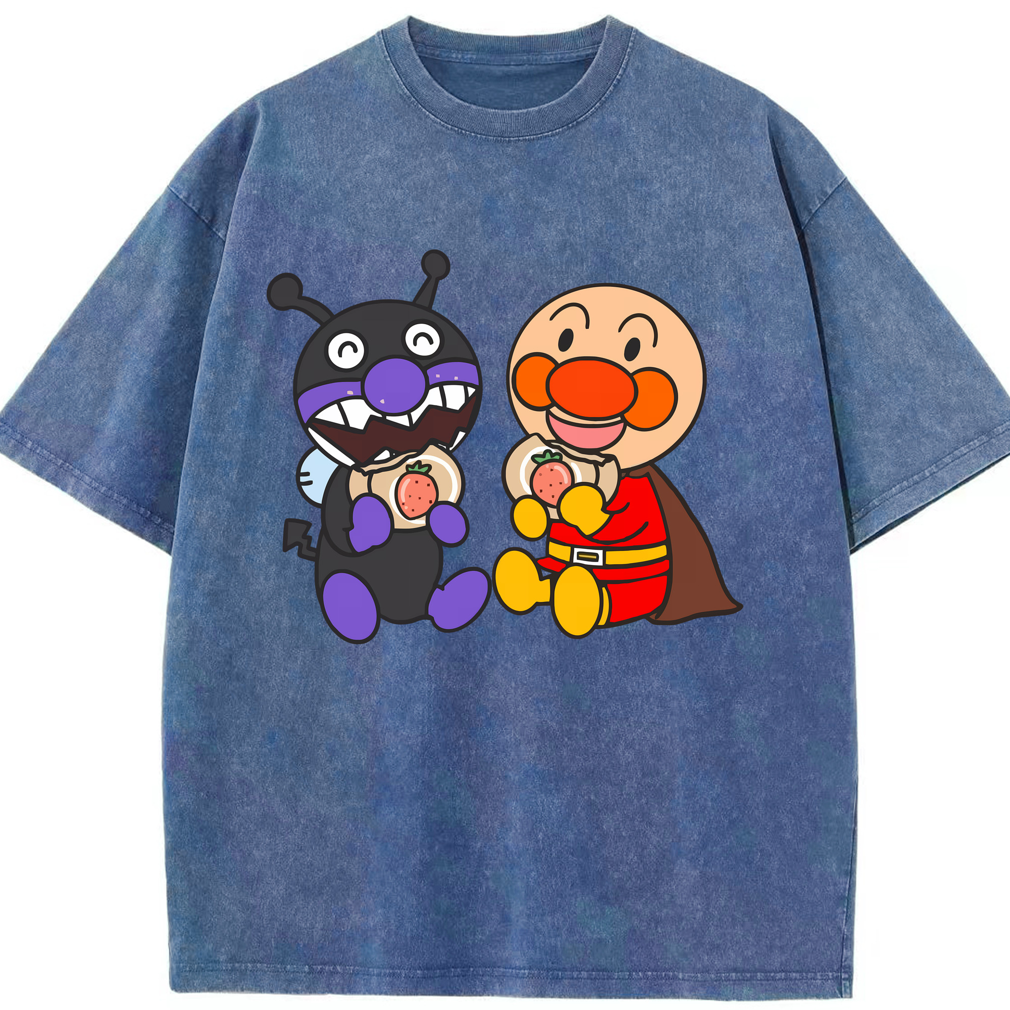 （画像用） アンパンマン Anpanman 綿100% ヴィンテージ風 半袖Tシャツ（フロントプリント）