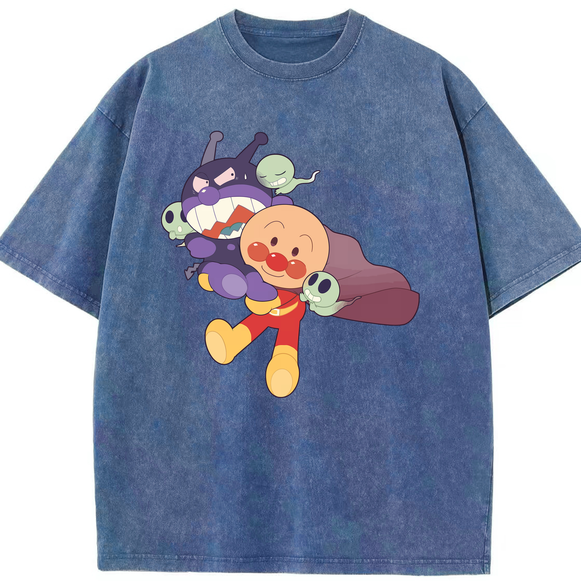 （画像用） アンパンマン Anpanman 綿100% ヴィンテージ風 半袖Tシャツ（フロントプリント）
