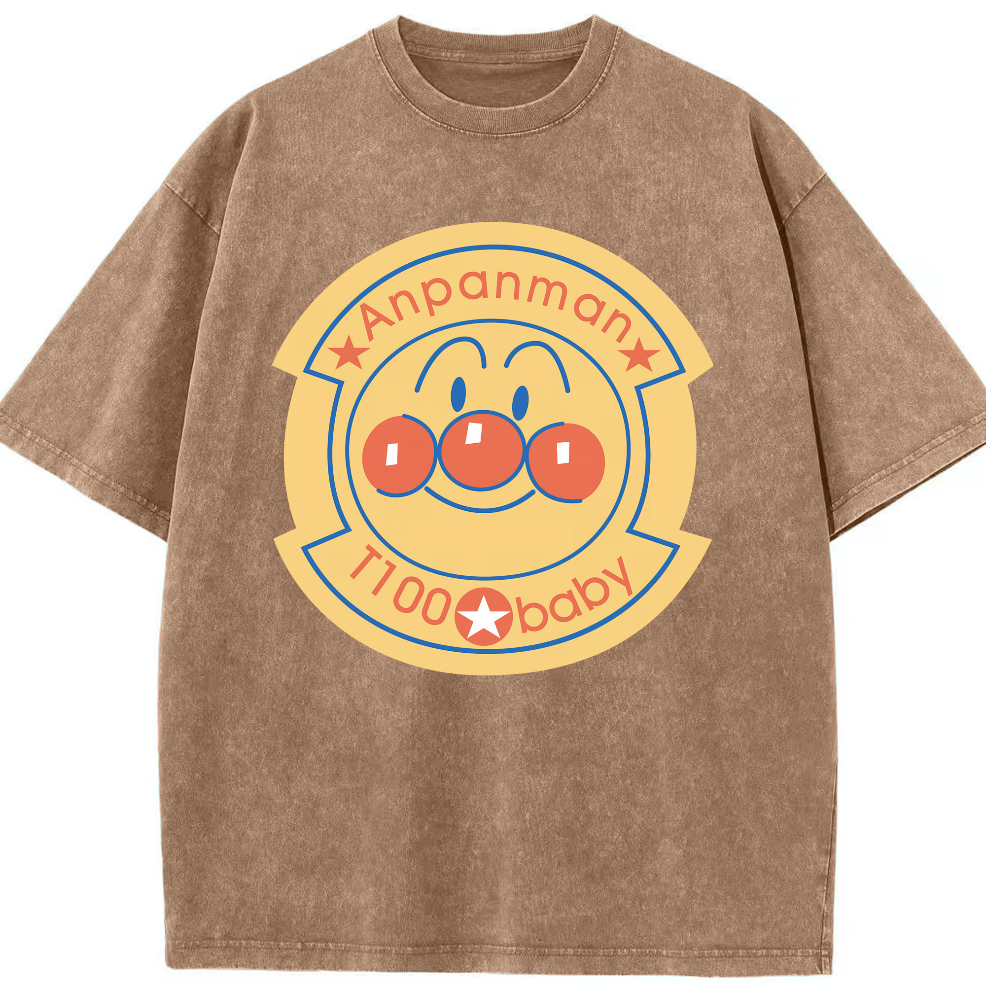 （画像用） アンパンマン Anpanman 綿100% ヴィンテージ風 半袖Tシャツ（フロントプリント）