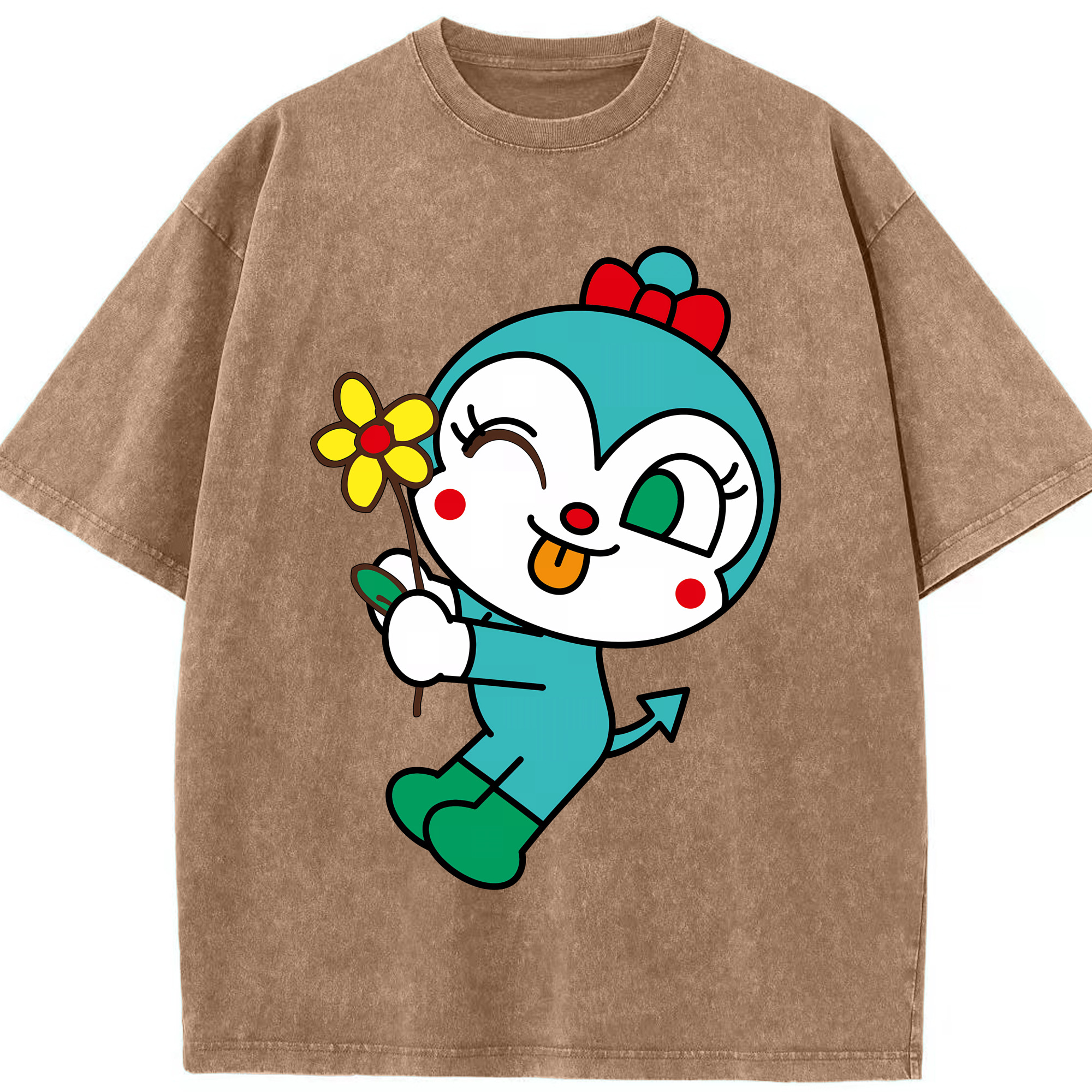 （画像用） アンパンマン Anpanman 綿100% ヴィンテージ風 半袖Tシャツ（フロントプリント）