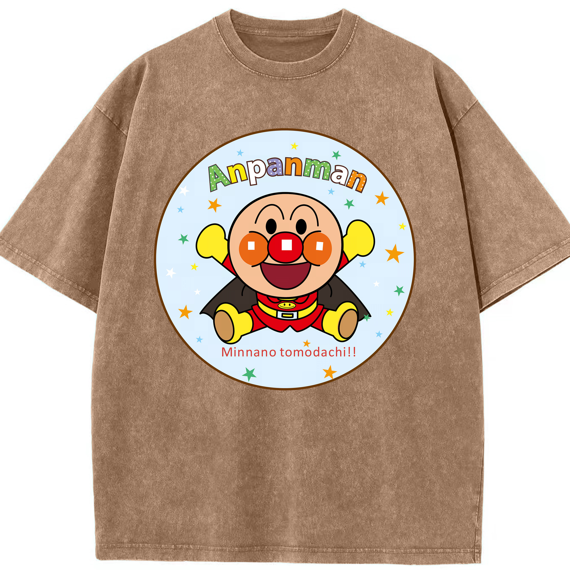 （画像用） アンパンマン Anpanman 綿100% ヴィンテージ風 半袖Tシャツ（フロントプリント）