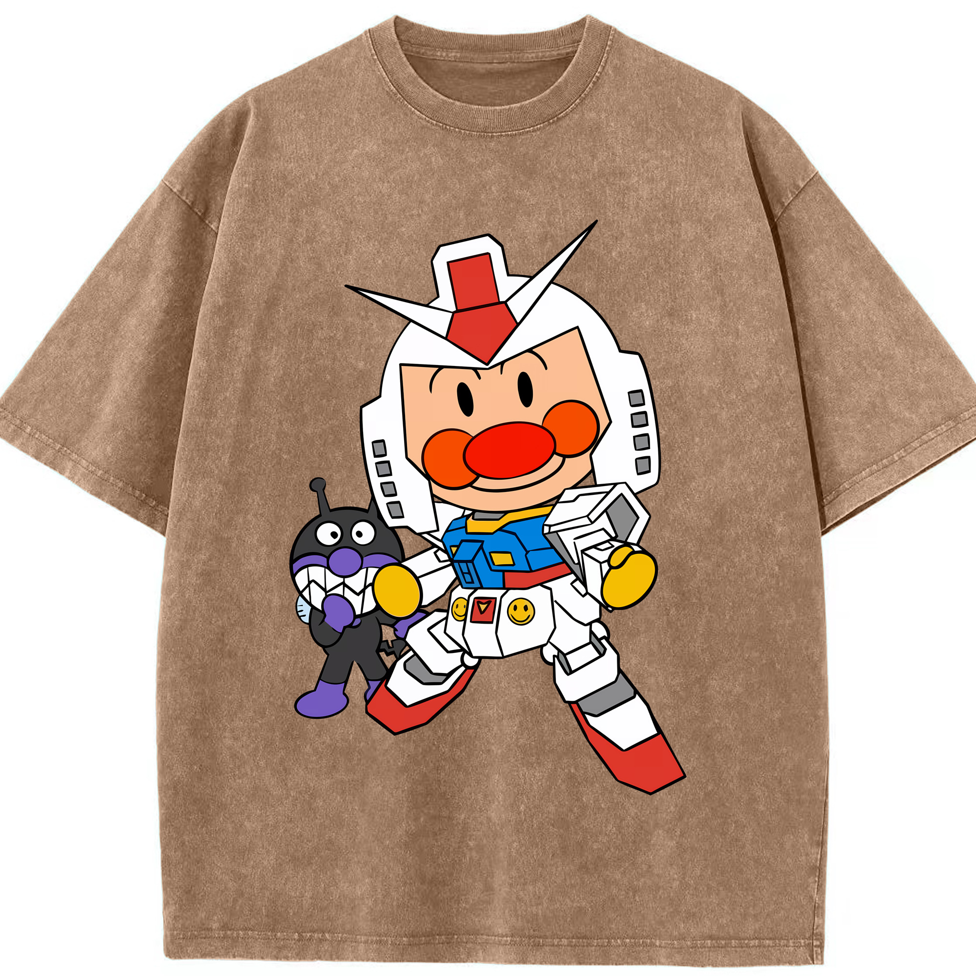 （画像用） アンパンマン Anpanman 綿100% ヴィンテージ風 半袖Tシャツ（フロントプリント）