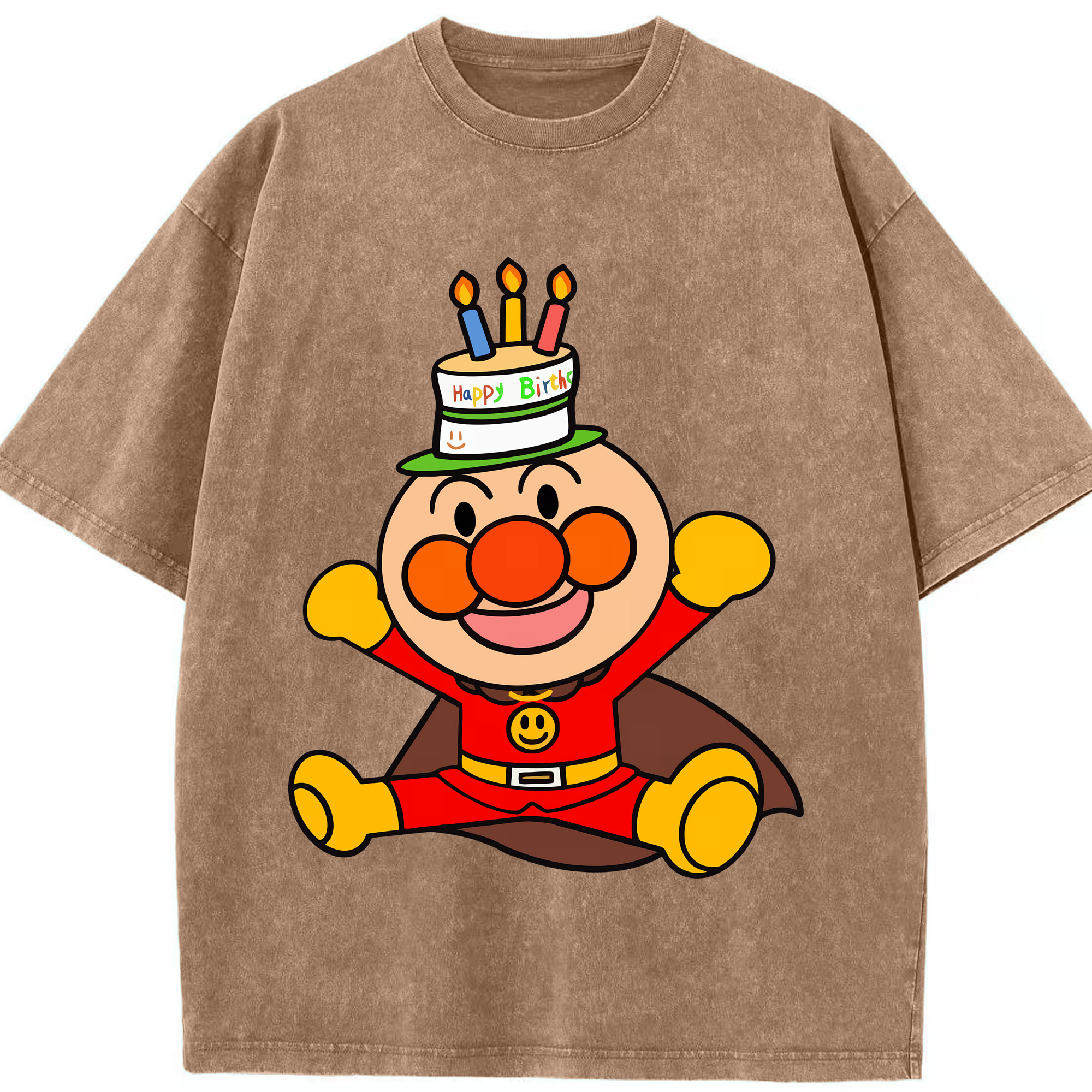 （画像用） アンパンマン Anpanman 綿100% ヴィンテージ風 半袖Tシャツ（フロントプリント）