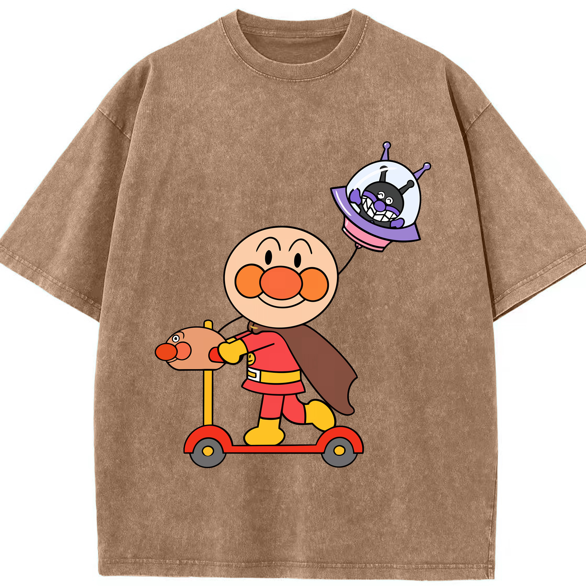 （画像用） アンパンマン Anpanman 綿100% ヴィンテージ風 半袖Tシャツ（フロントプリント）