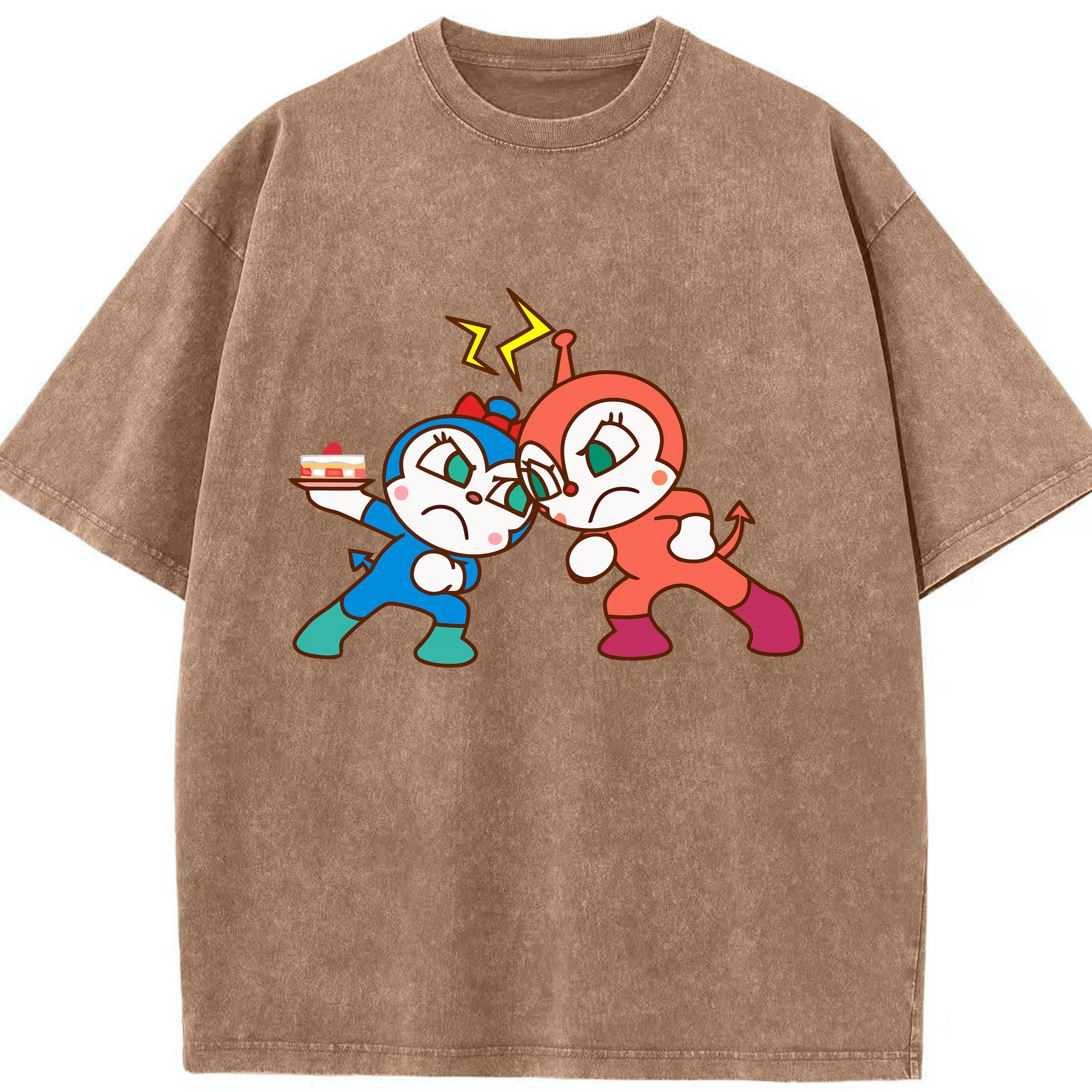 （画像用） アンパンマン Anpanman 綿100% ヴィンテージ風 半袖Tシャツ（フロントプリント）