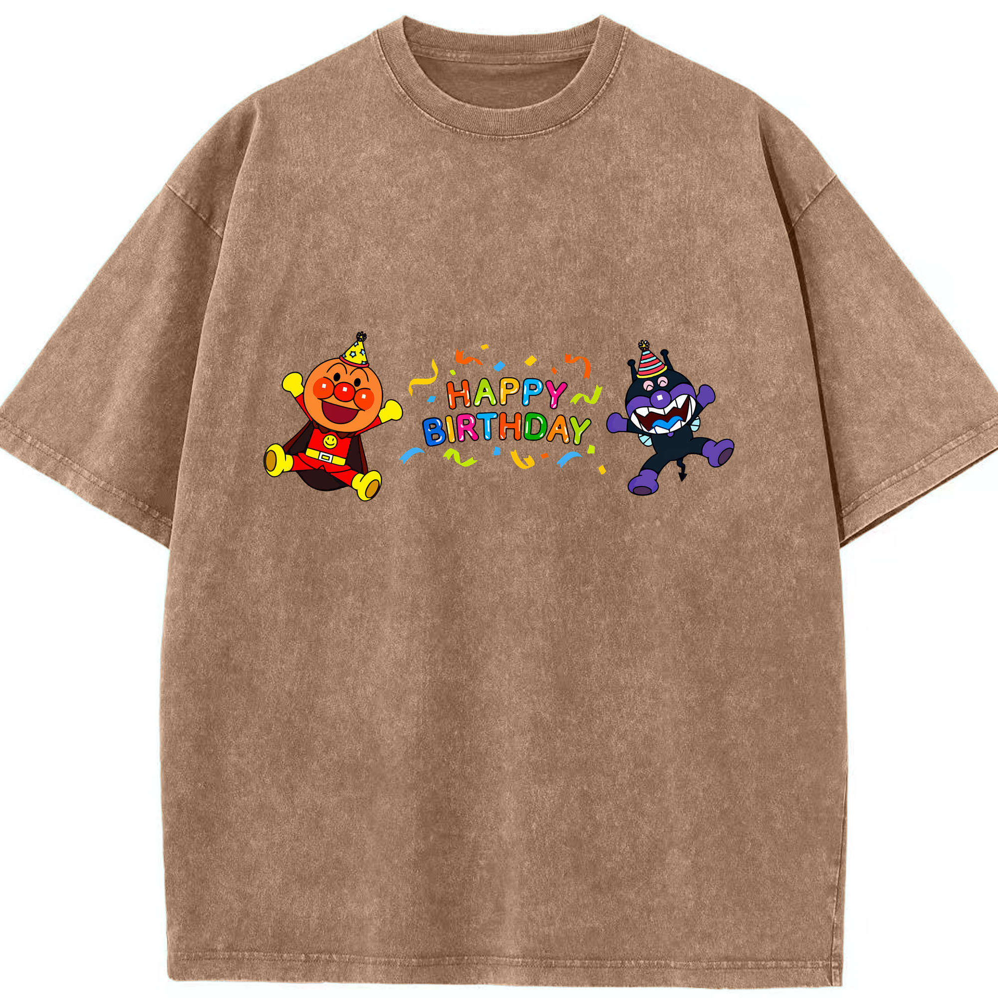 （画像用） アンパンマン Anpanman 綿100% ヴィンテージ風 半袖Tシャツ（フロントプリント）