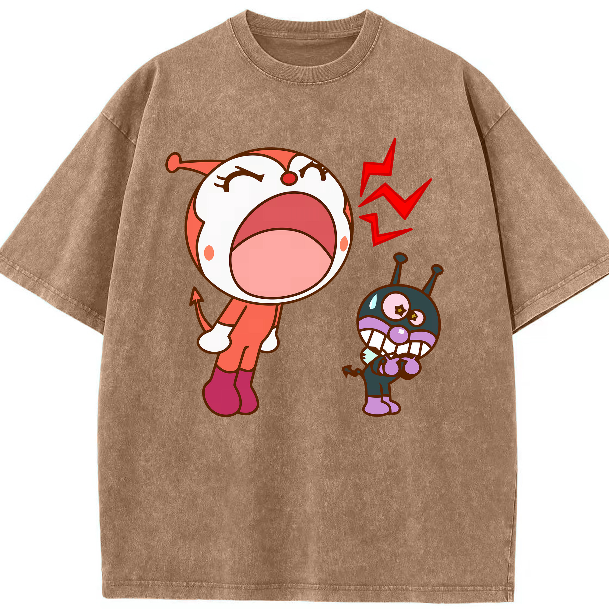 （画像用） アンパンマン Anpanman 綿100% ヴィンテージ風 半袖Tシャツ（フロントプリント）