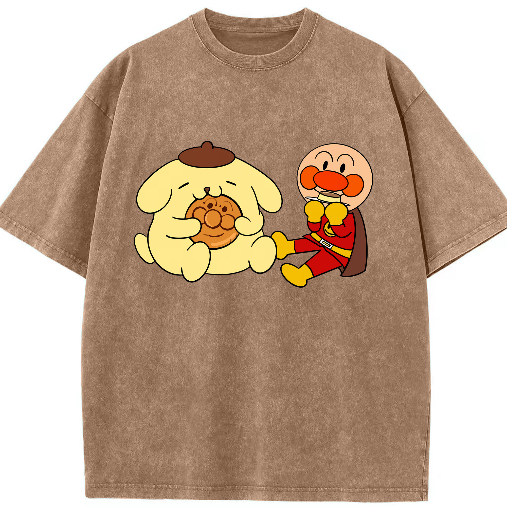 （画像用） アンパンマン Anpanman 綿100% ヴィンテージ風 半袖Tシャツ（フロントプリント）