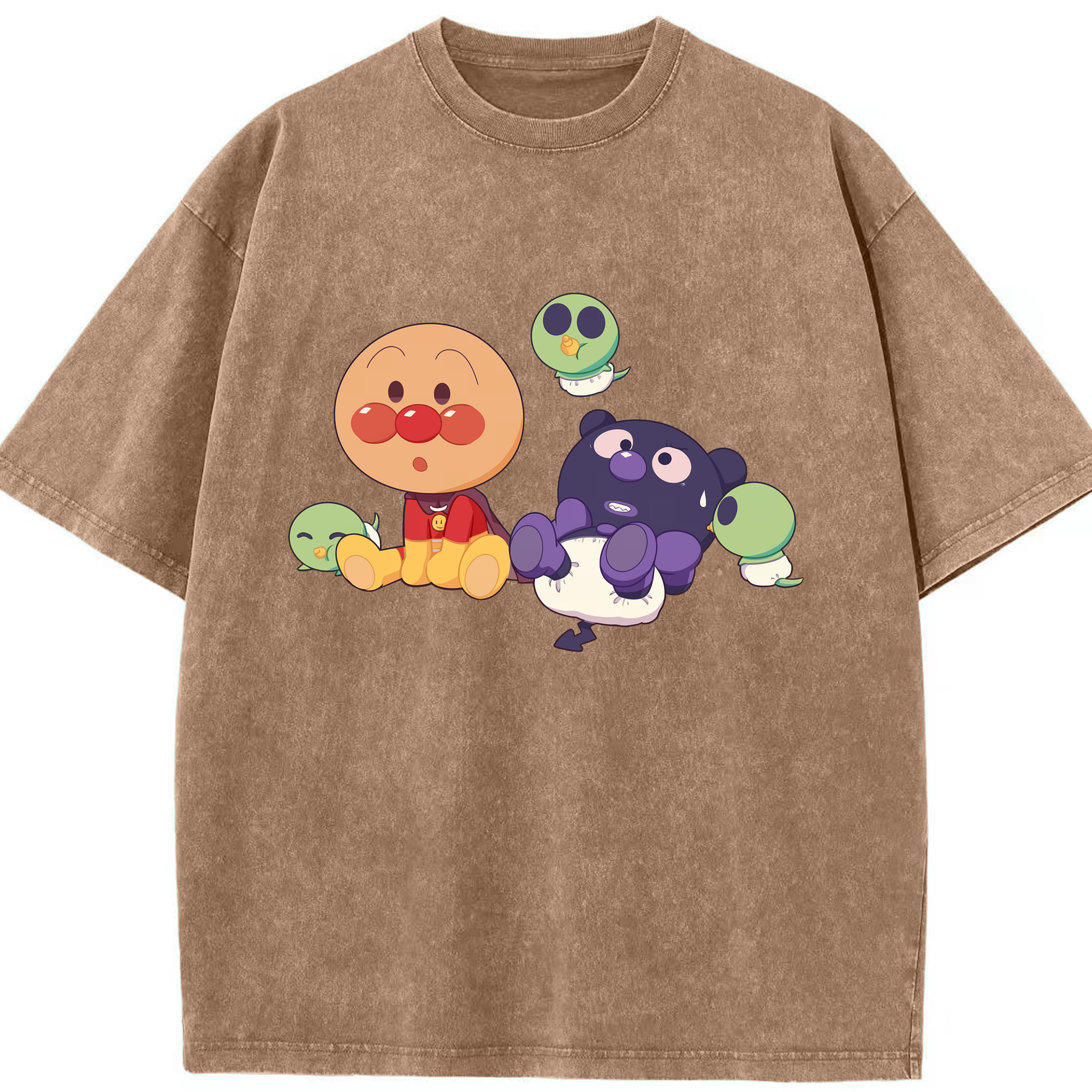 （画像用） アンパンマン Anpanman 綿100% ヴィンテージ風 半袖Tシャツ（フロントプリント）