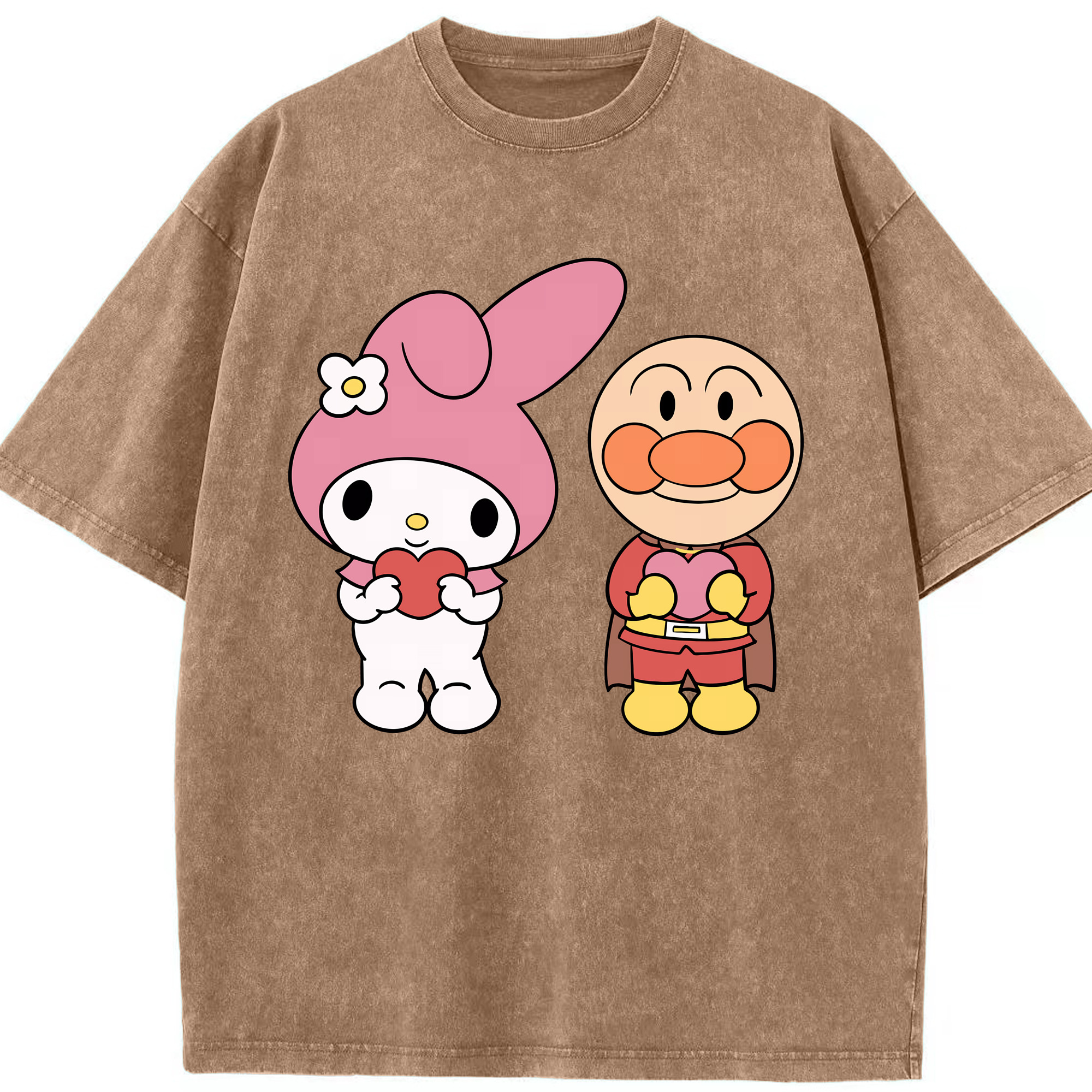 （画像用） アンパンマン Anpanman 綿100% ヴィンテージ風 半袖Tシャツ（フロントプリント）