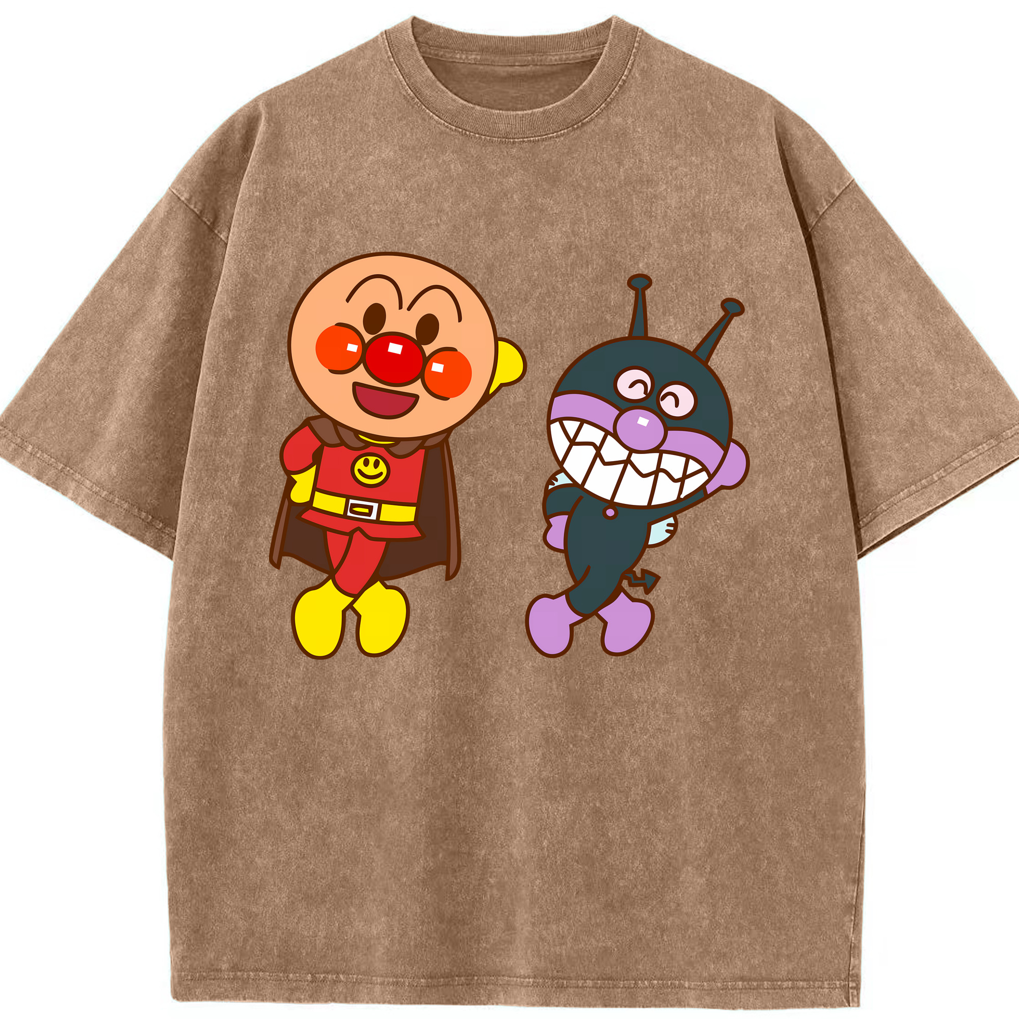 （画像用） アンパンマン Anpanman 綿100% ヴィンテージ風 半袖Tシャツ（フロントプリント）