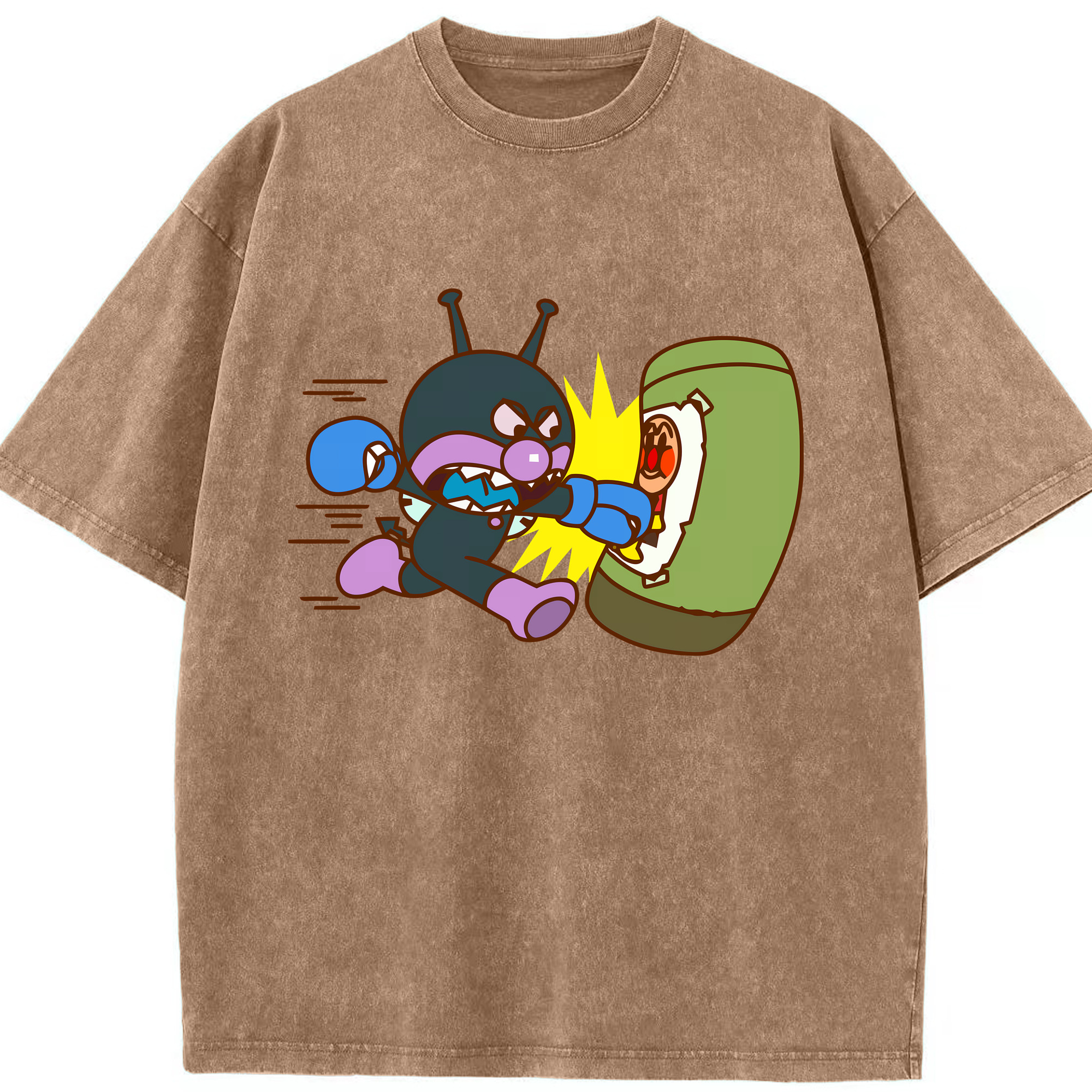 （画像用） アンパンマン Anpanman 綿100% ヴィンテージ風 半袖Tシャツ（フロントプリント）