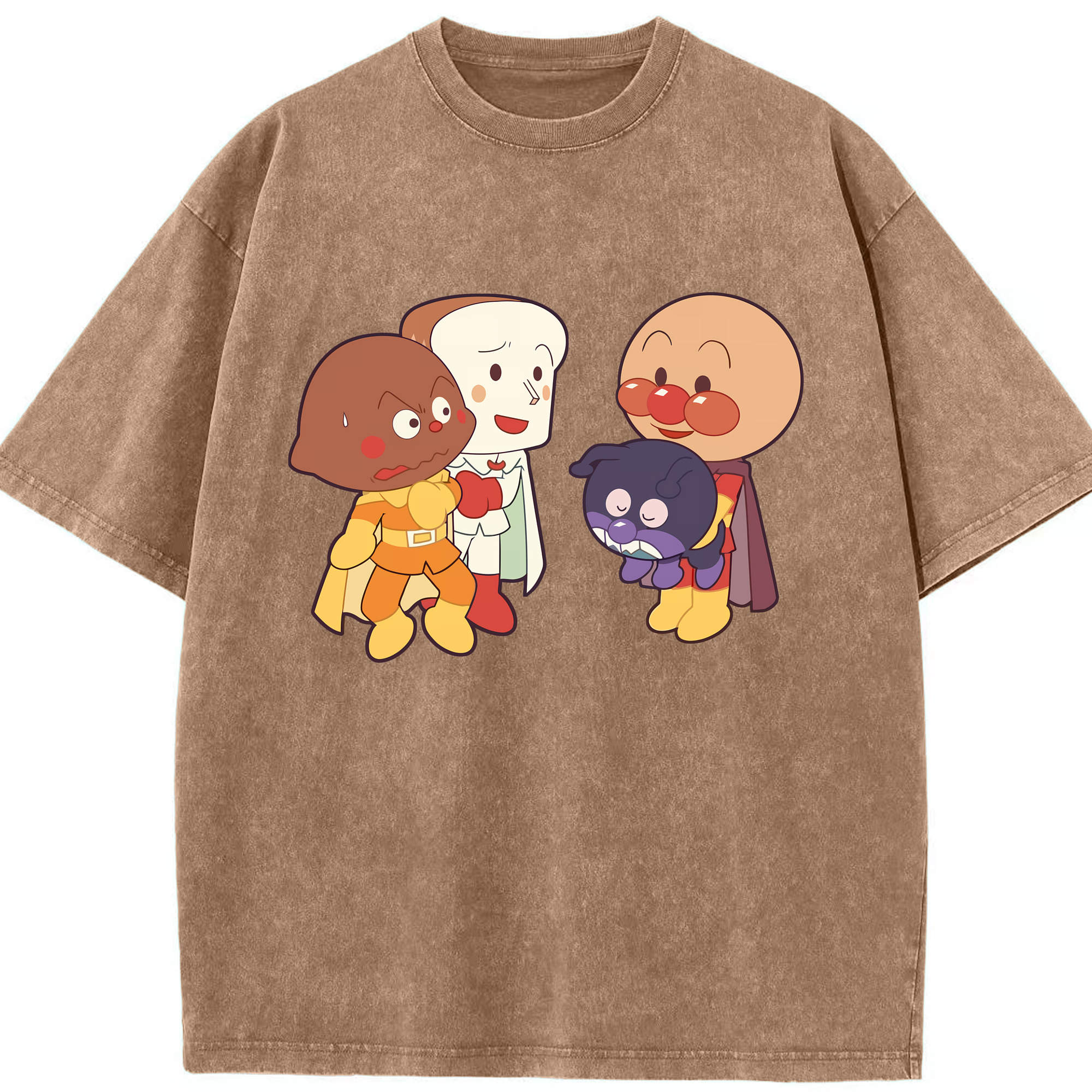 （画像用） アンパンマン Anpanman 綿100% ヴィンテージ風 半袖Tシャツ（フロントプリント）