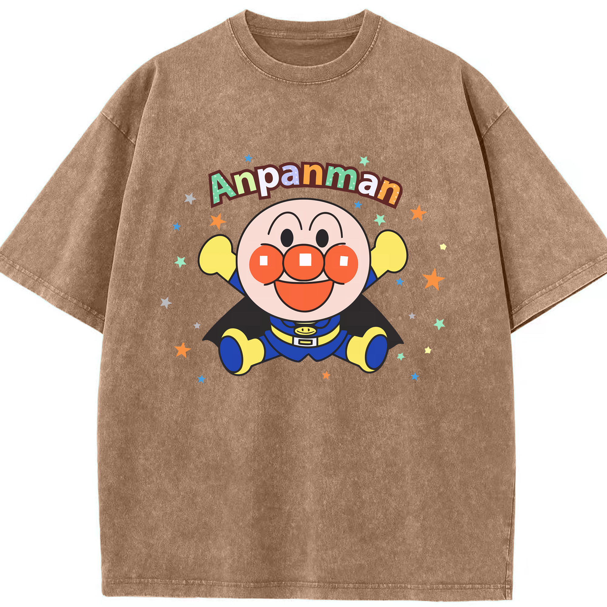 （画像用） アンパンマン Anpanman 綿100% ヴィンテージ風 半袖Tシャツ（フロントプリント）