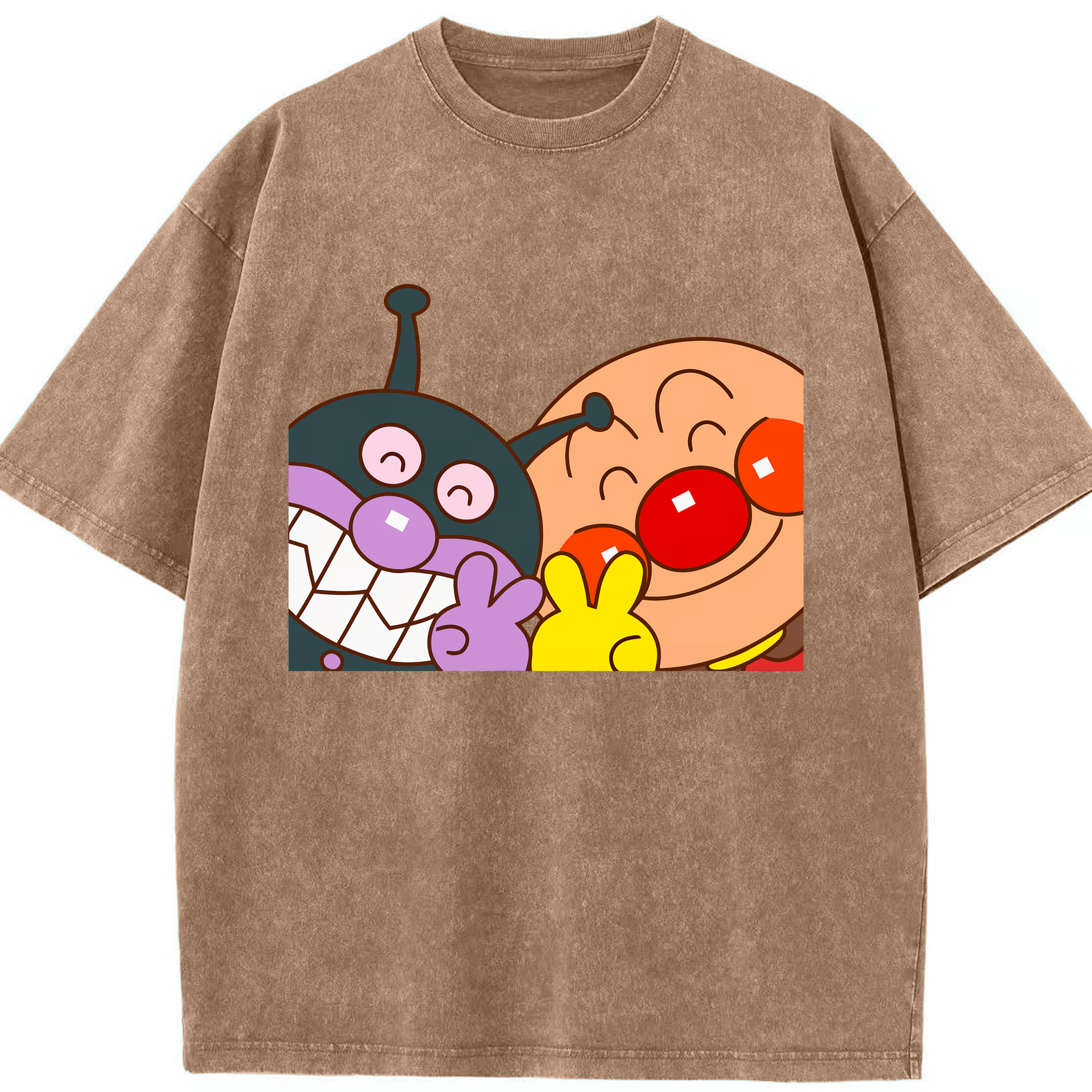 （画像用） アンパンマン Anpanman 綿100% ヴィンテージ風 半袖Tシャツ（フロントプリント）
