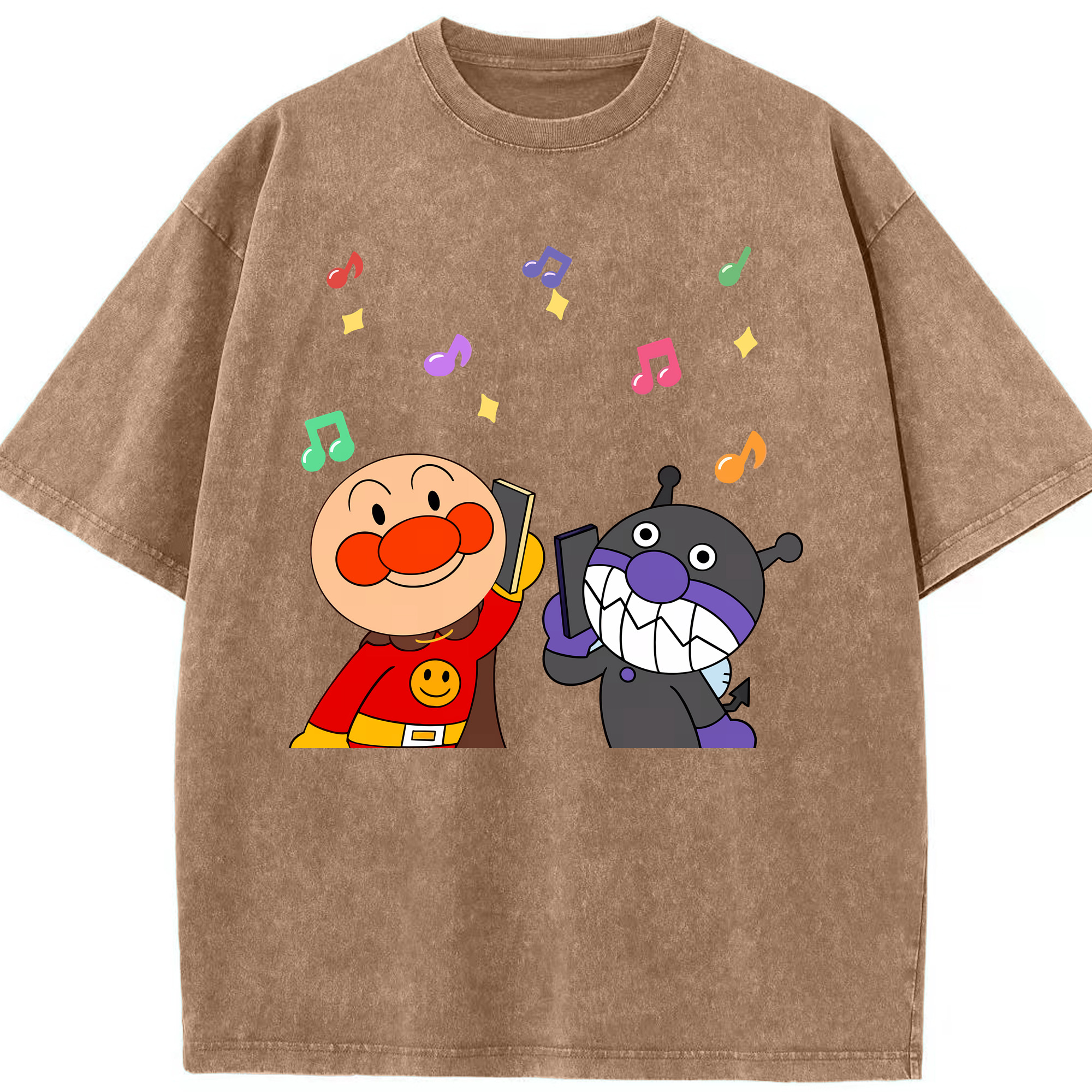 （画像用） アンパンマン Anpanman 綿100% ヴィンテージ風 半袖Tシャツ（フロントプリント）