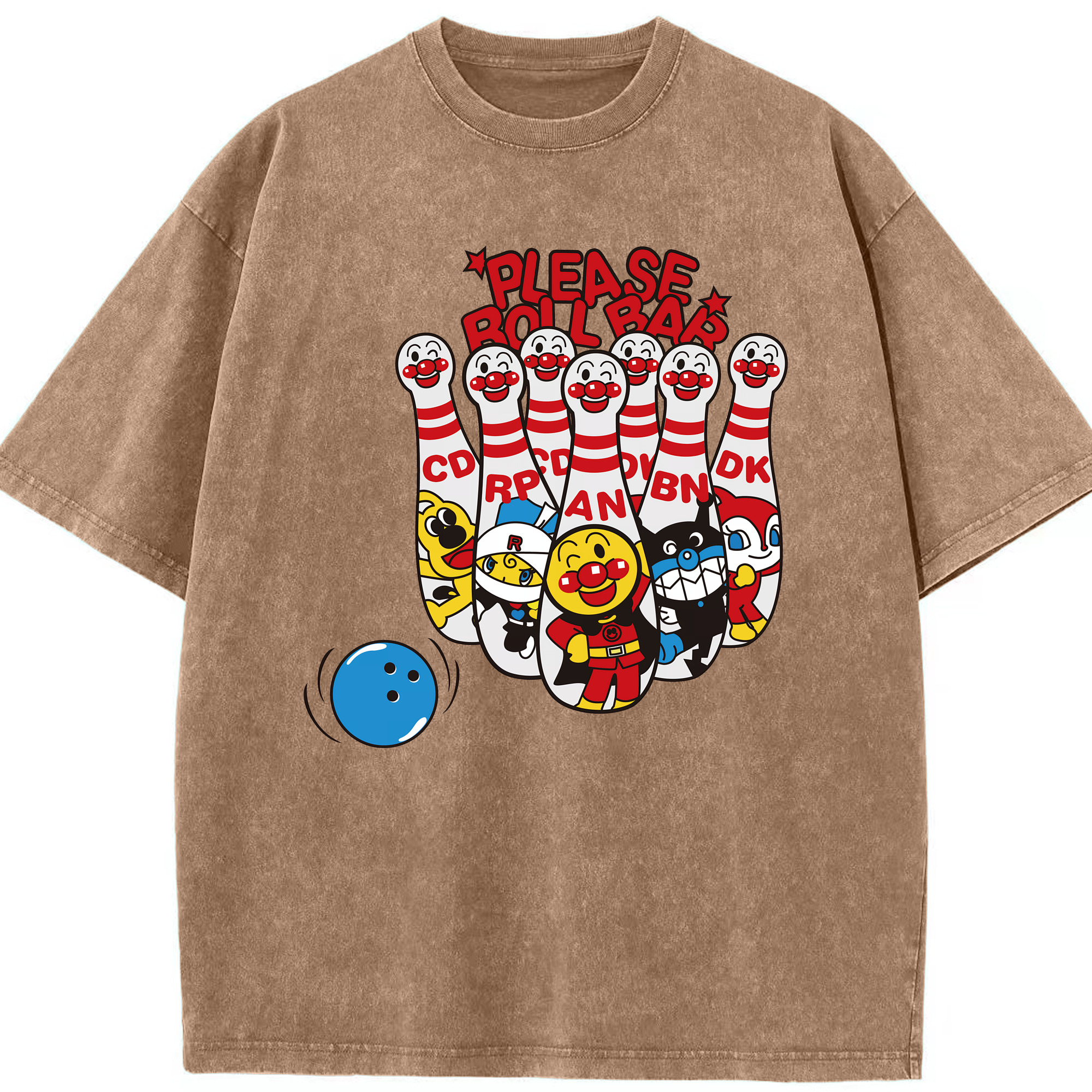 （画像用） アンパンマン Anpanman 綿100% ヴィンテージ風 半袖Tシャツ（フロントプリント）