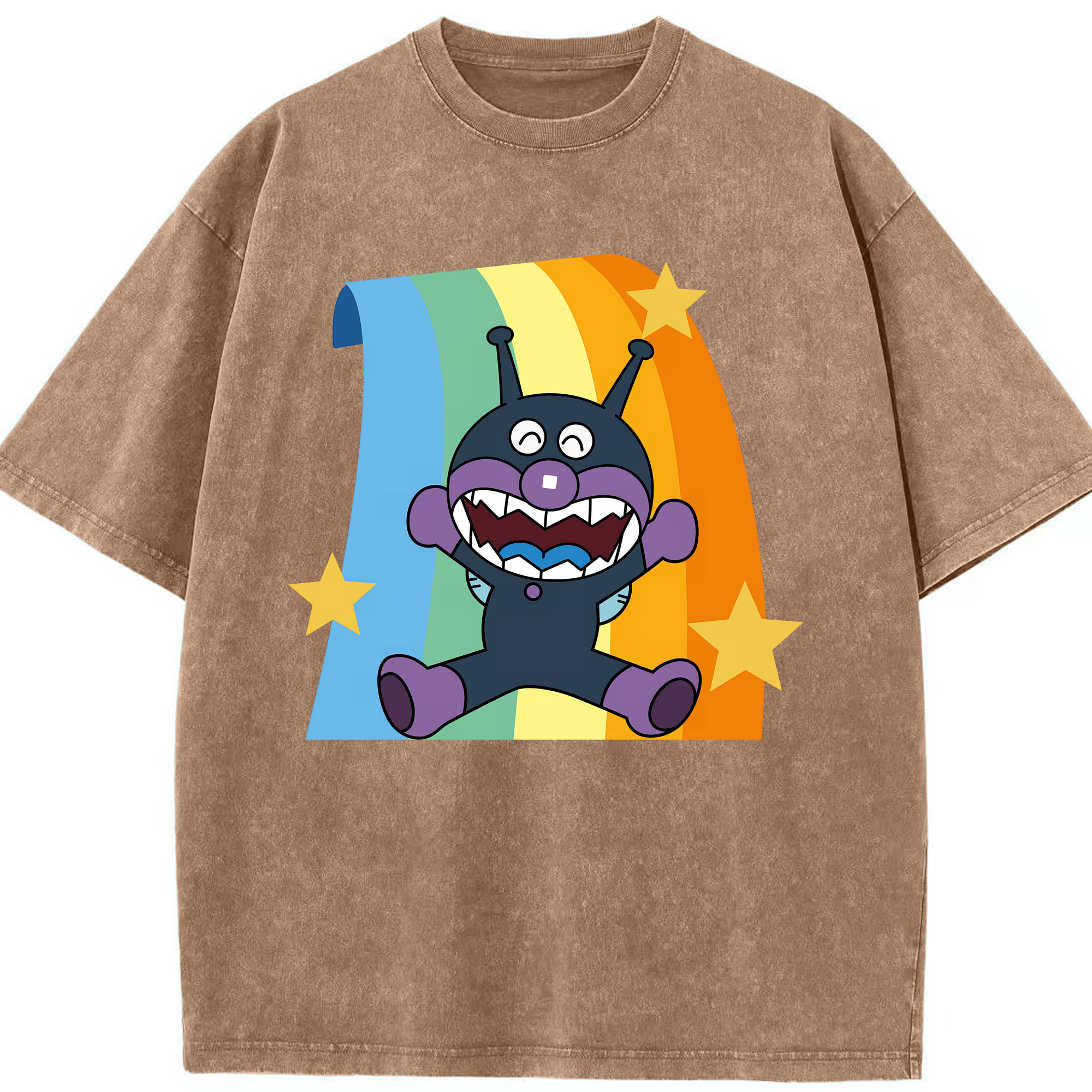 （画像用） アンパンマン Anpanman 綿100% ヴィンテージ風 半袖Tシャツ（フロントプリント）