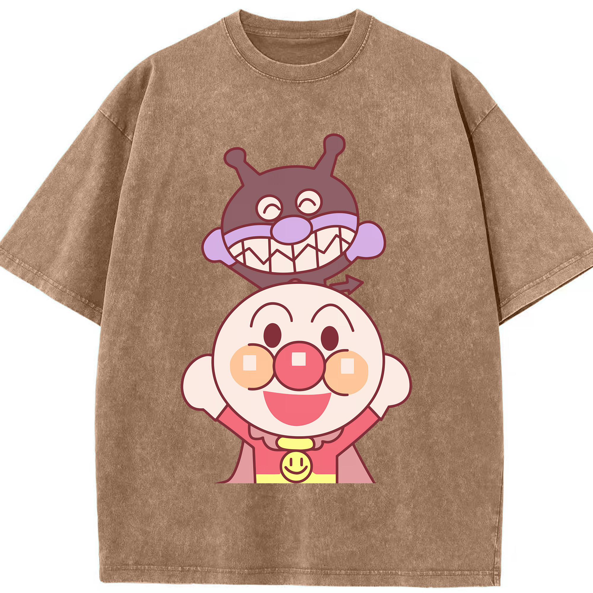 （画像用） アンパンマン Anpanman 綿100% ヴィンテージ風 半袖Tシャツ（フロントプリント）