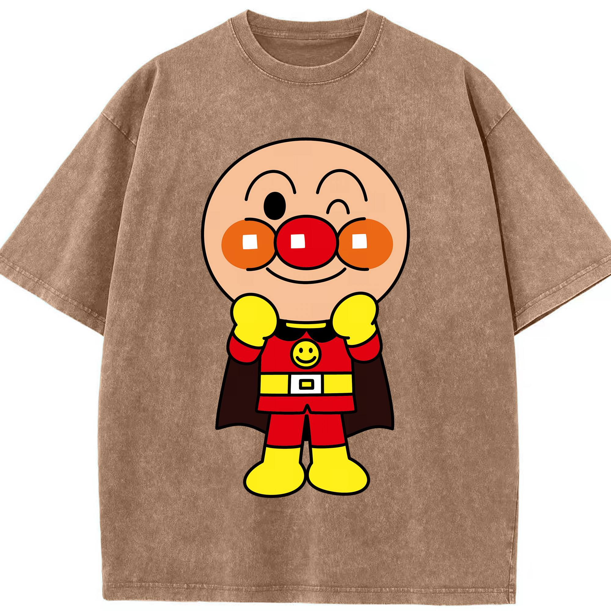 （画像用） アンパンマン Anpanman 綿100% ヴィンテージ風 半袖Tシャツ（フロントプリント）
