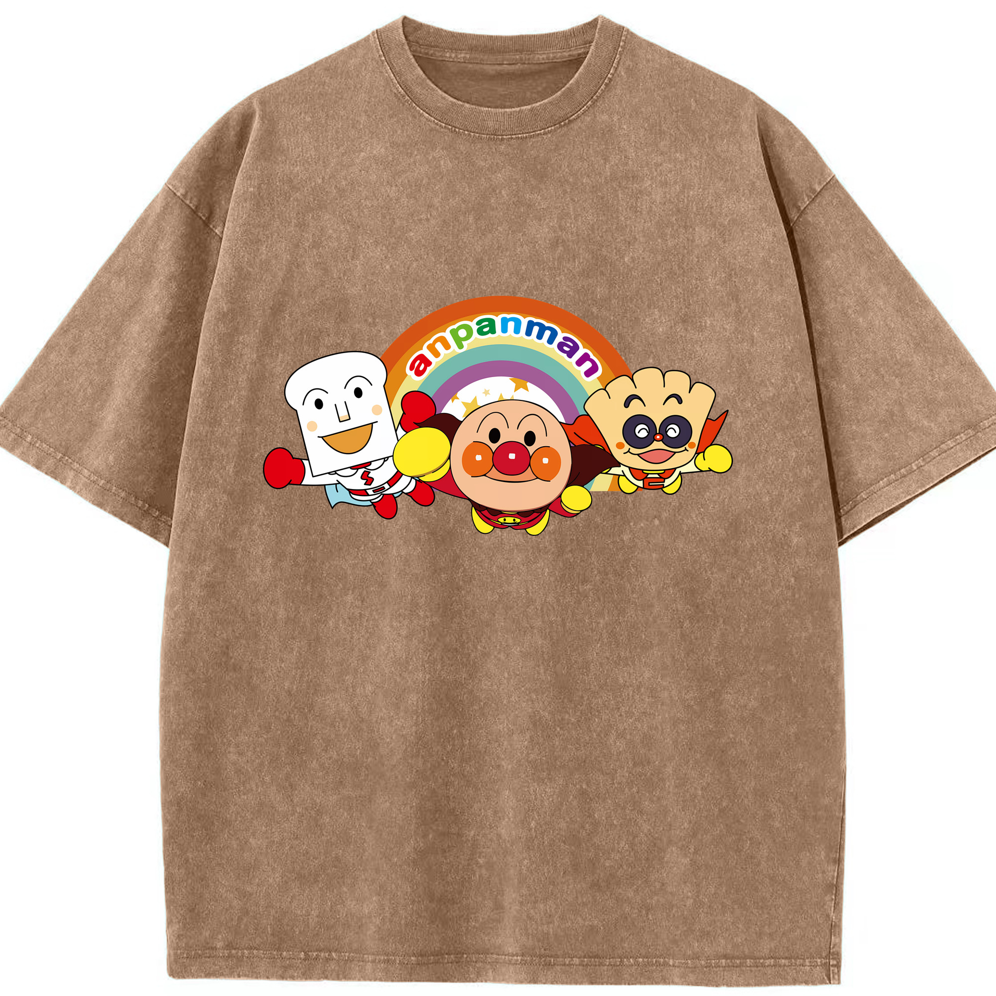 （画像用） アンパンマン Anpanman 綿100% ヴィンテージ風 半袖Tシャツ（フロントプリント）