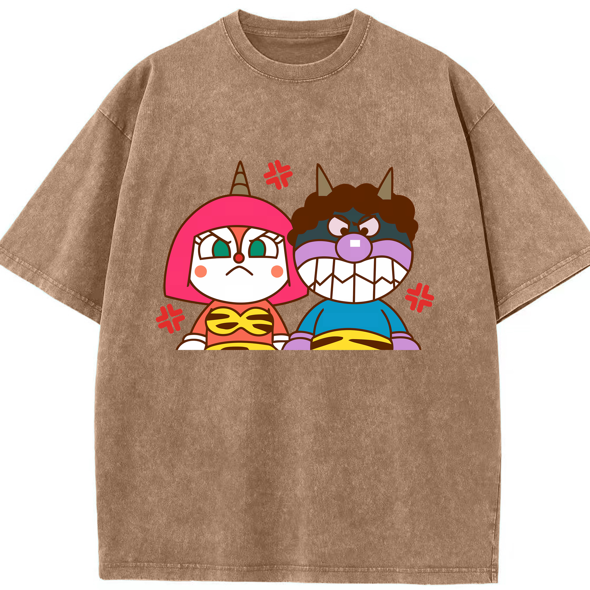 （画像用） アンパンマン Anpanman 綿100% ヴィンテージ風 半袖Tシャツ（フロントプリント）
