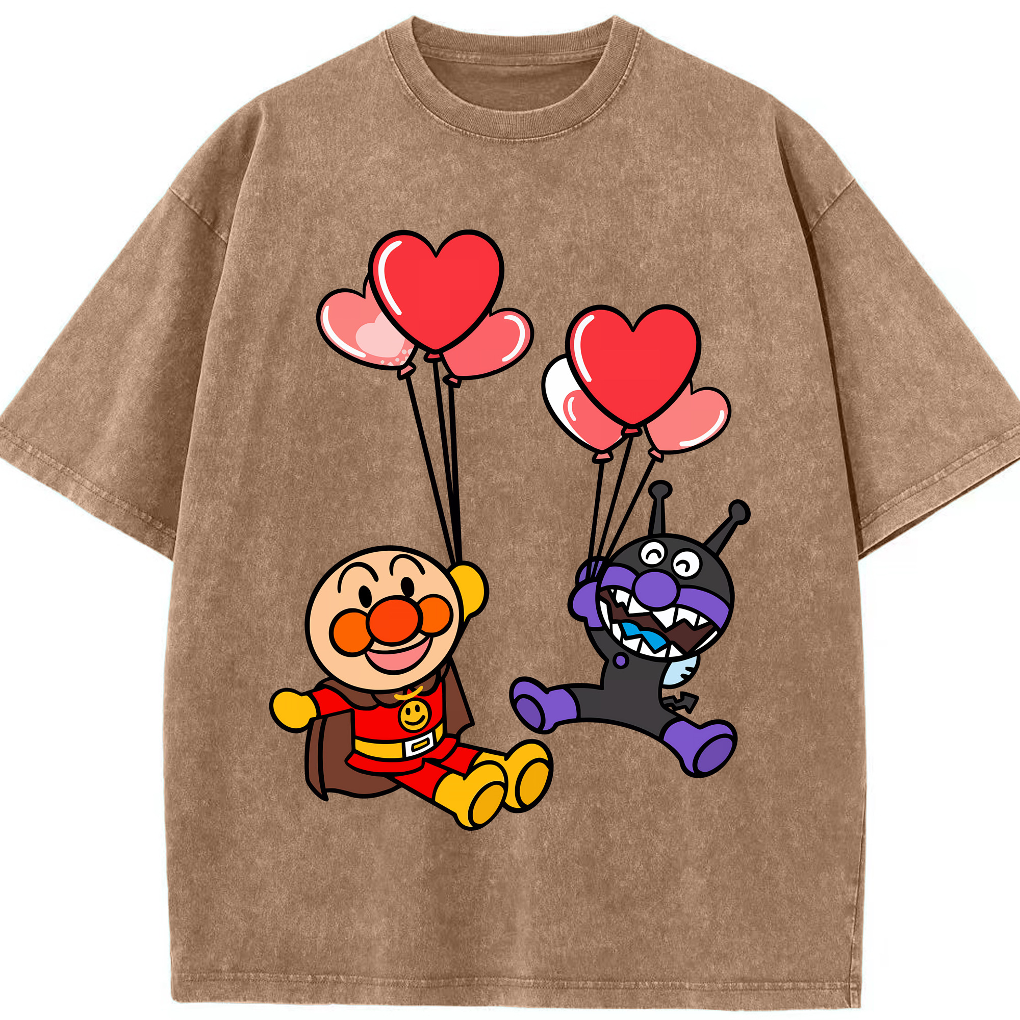 （画像用） アンパンマン Anpanman 綿100% ヴィンテージ風 半袖Tシャツ（フロントプリント）
