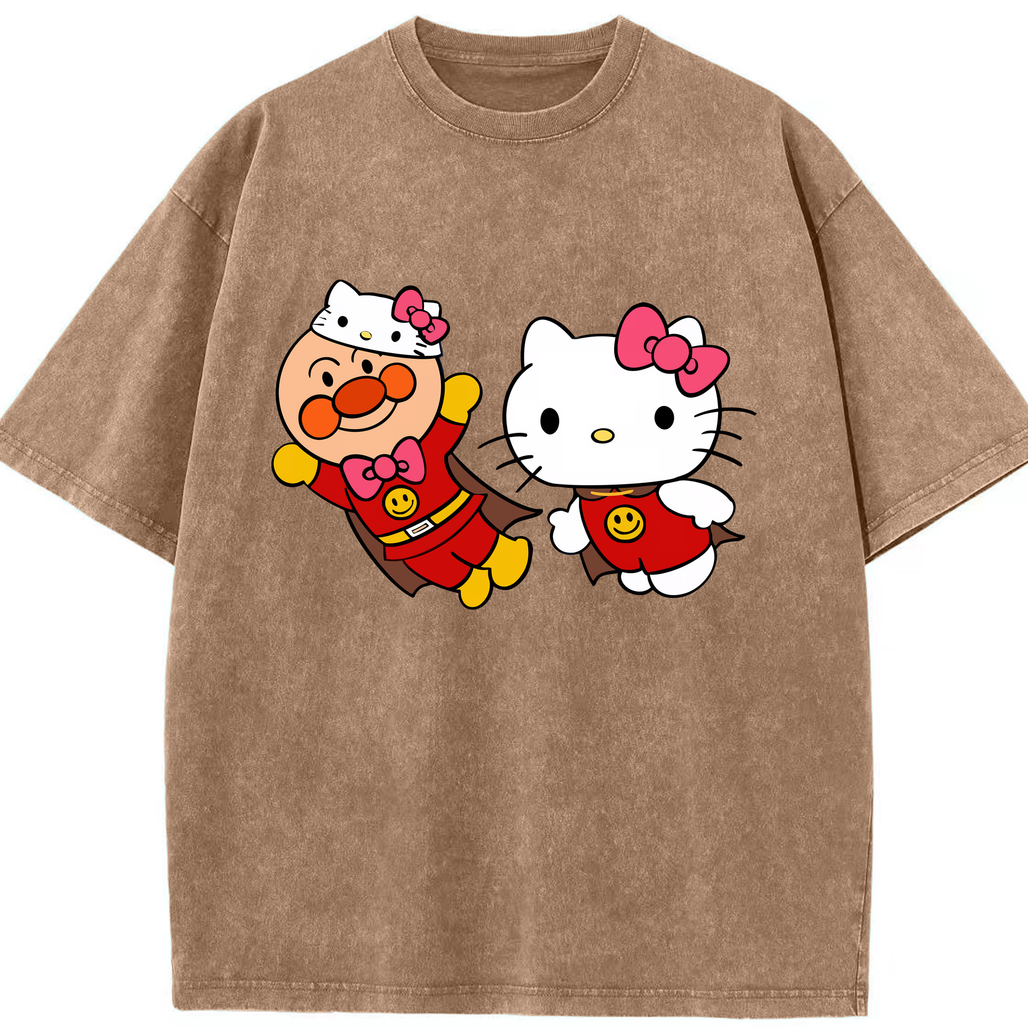 （画像用） アンパンマン Anpanman 綿100% ヴィンテージ風 半袖Tシャツ（フロントプリント）