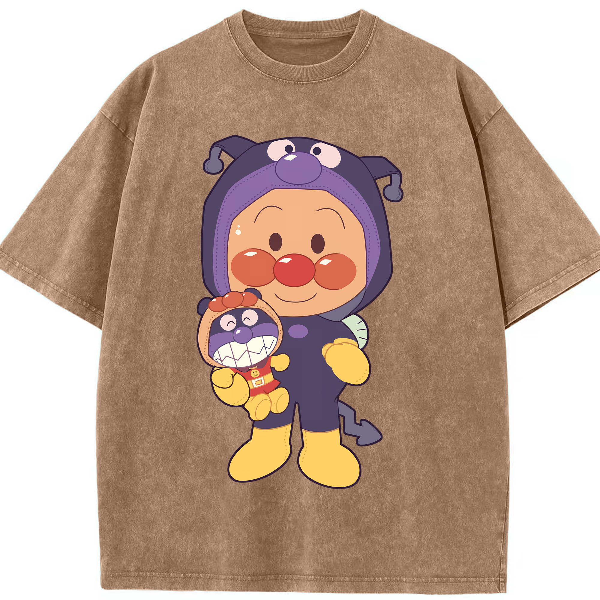 （画像用） アンパンマン Anpanman 綿100% ヴィンテージ風 半袖Tシャツ（フロントプリント）