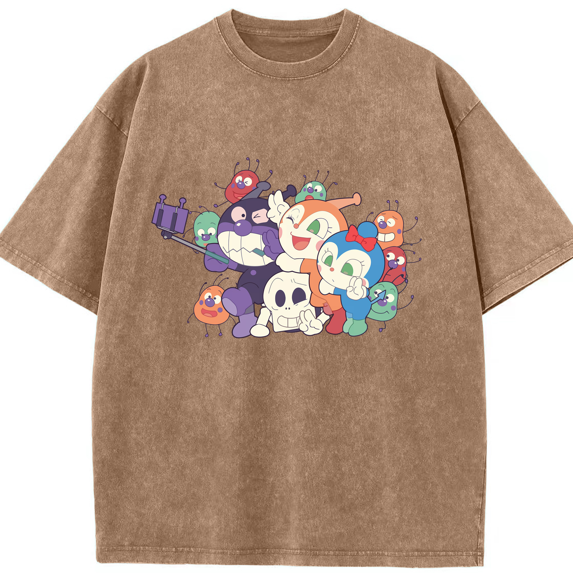 （画像用） アンパンマン Anpanman 綿100% ヴィンテージ風 半袖Tシャツ（フロントプリント）