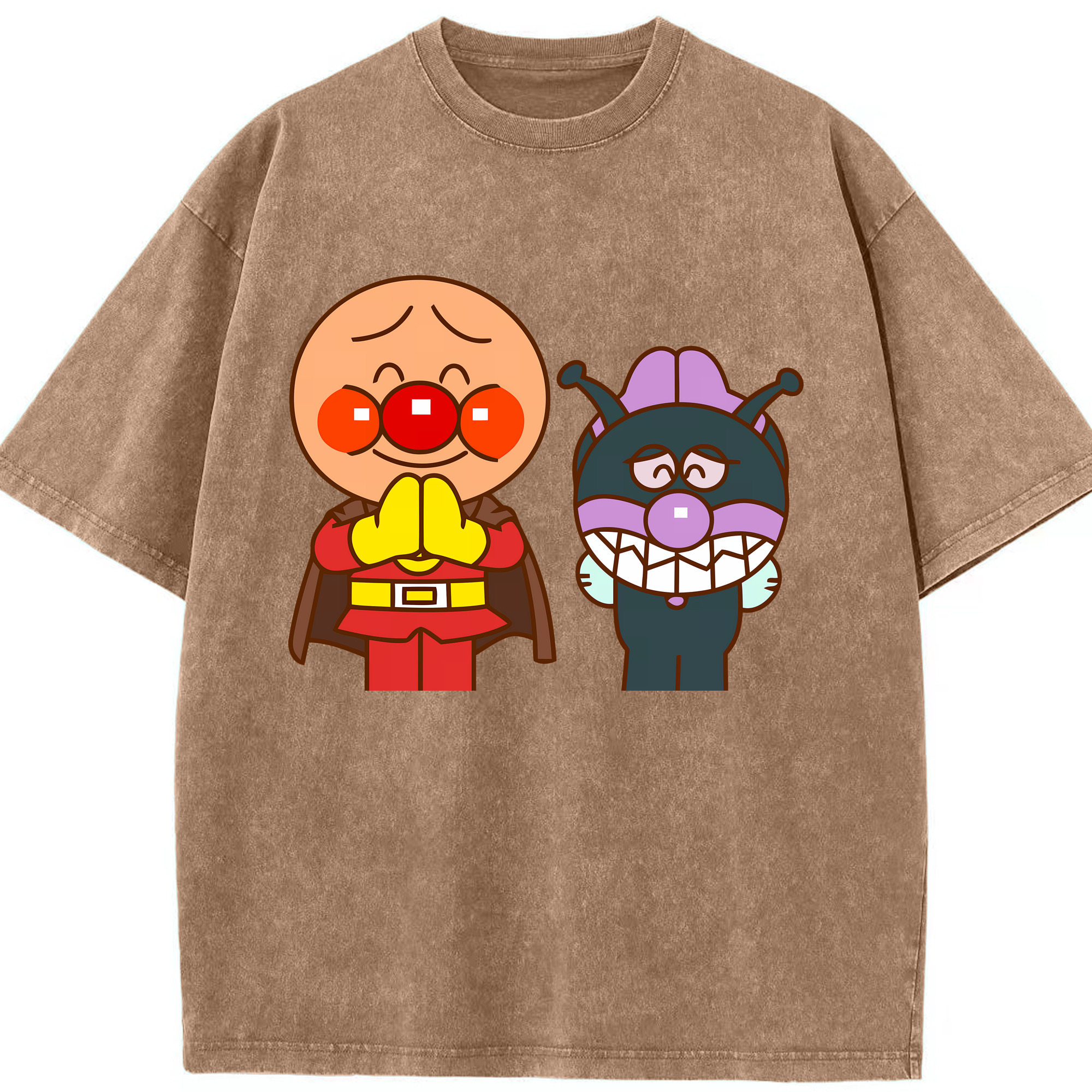 （画像用） アンパンマン Anpanman 綿100% ヴィンテージ風 半袖Tシャツ（フロントプリント）
