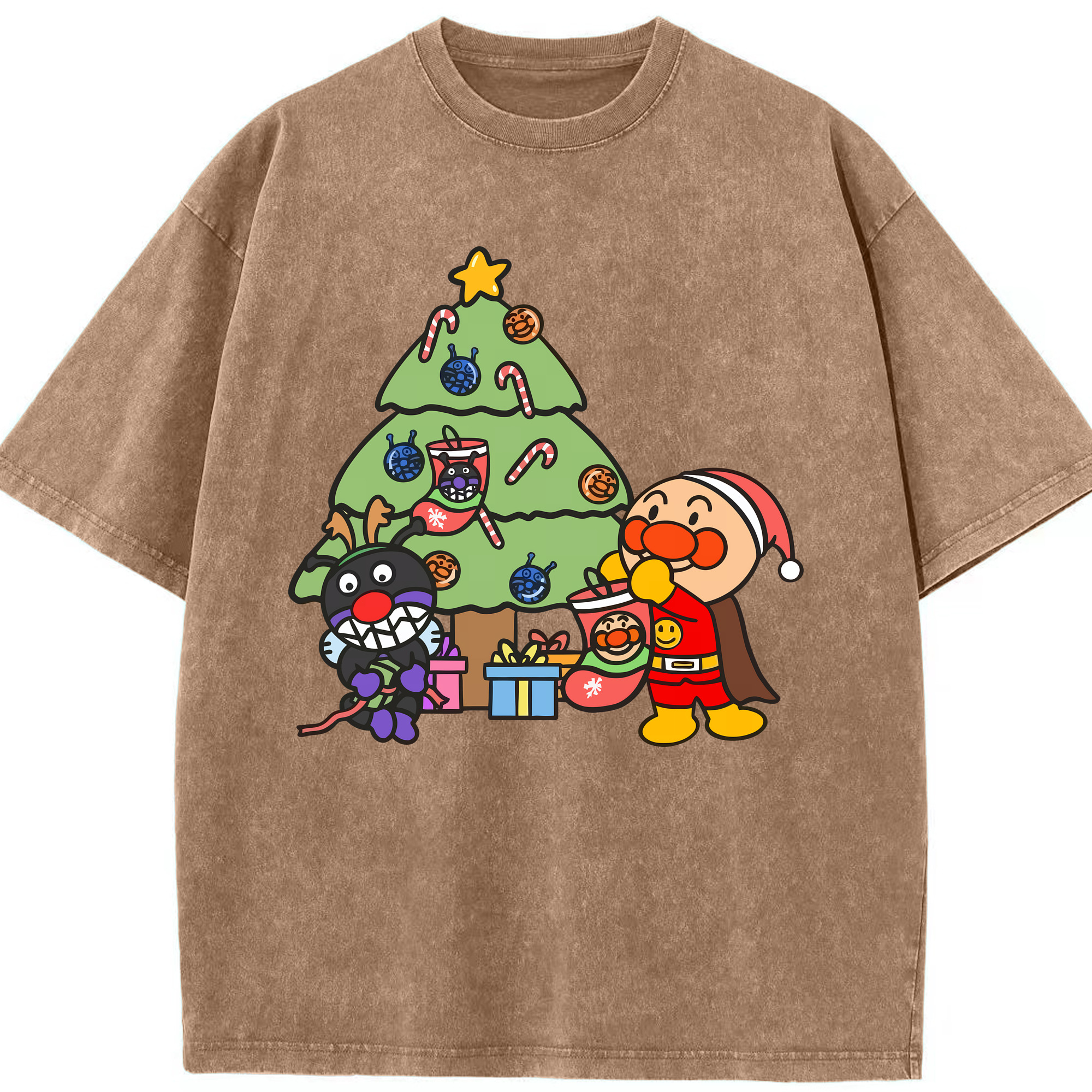 （画像用） アンパンマン Anpanman 綿100% ヴィンテージ風 半袖Tシャツ（フロントプリント）