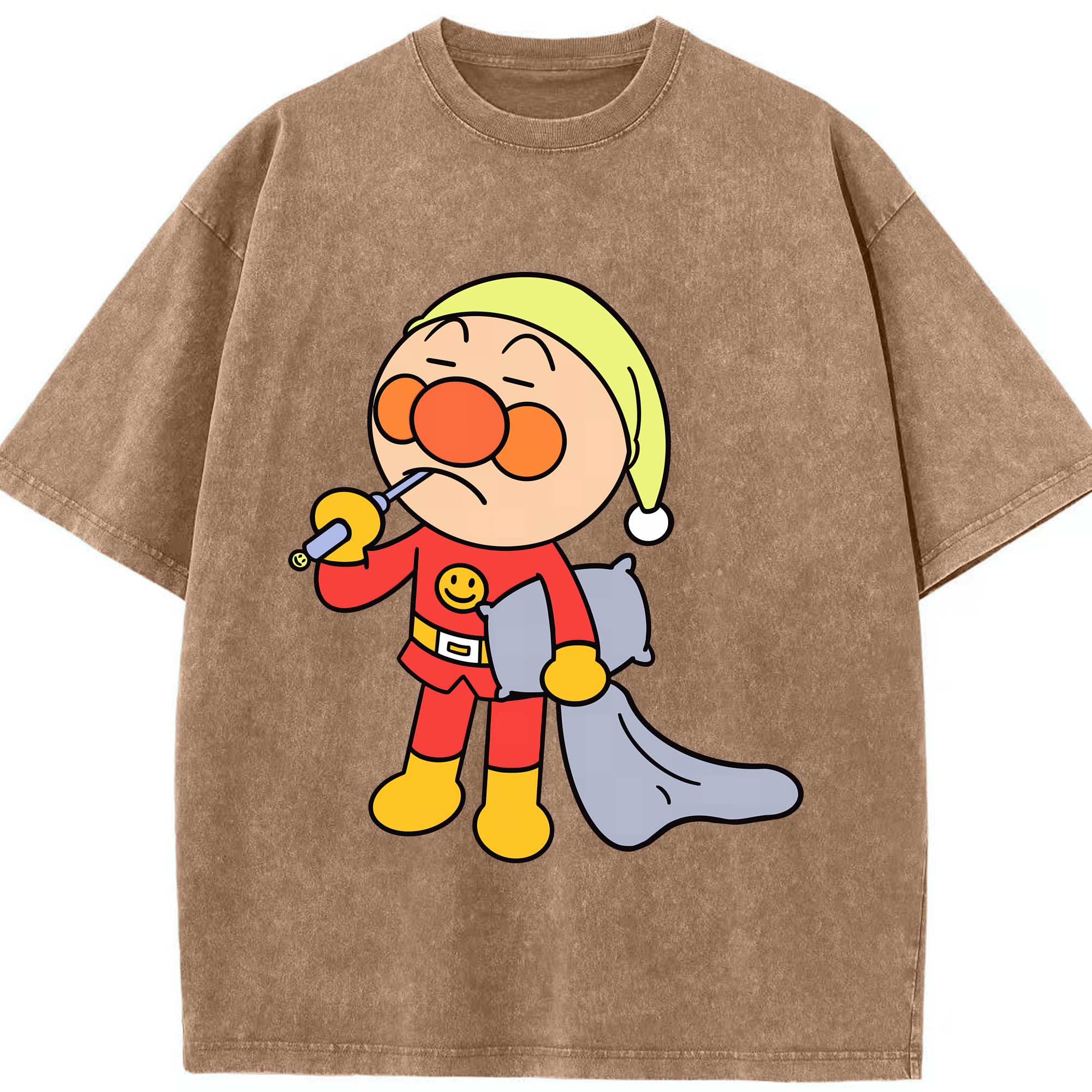 （画像用） アンパンマン Anpanman 綿100% ヴィンテージ風 半袖Tシャツ（フロントプリント）