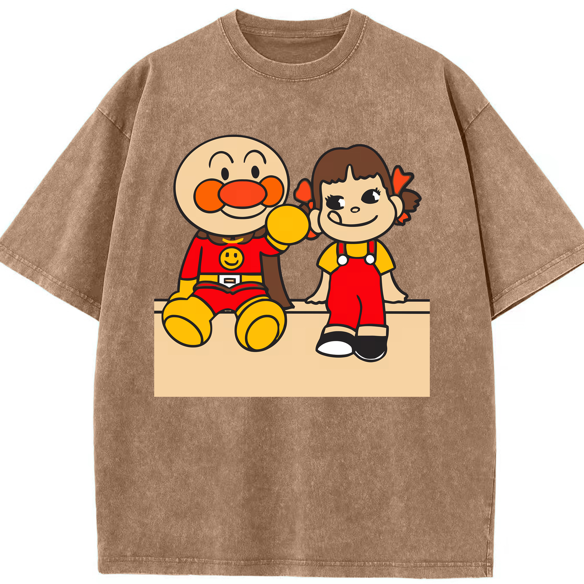 （画像用） アンパンマン Anpanman 綿100% ヴィンテージ風 半袖Tシャツ（フロントプリント）