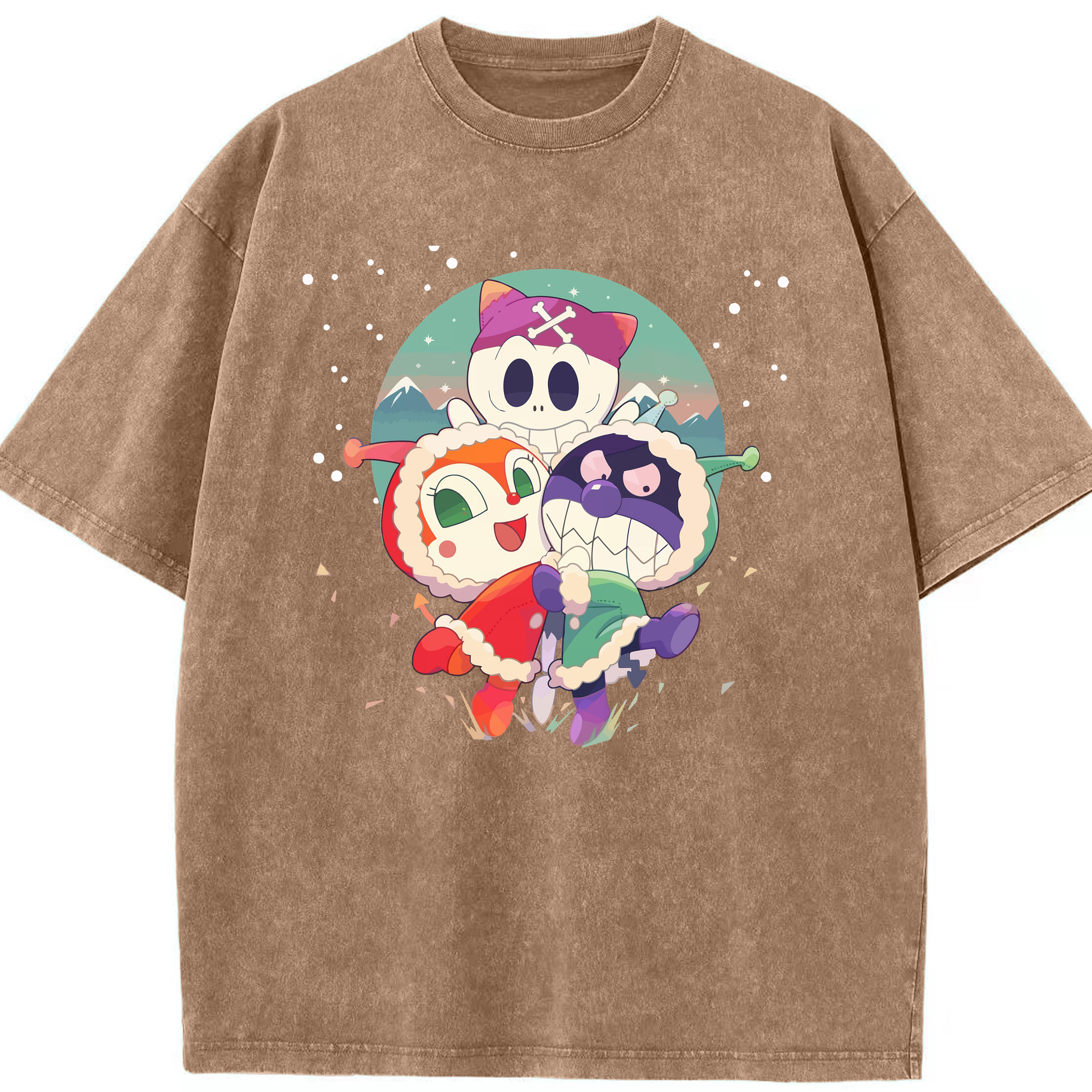 （画像用） アンパンマン Anpanman 綿100% ヴィンテージ風 半袖Tシャツ（フロントプリント）