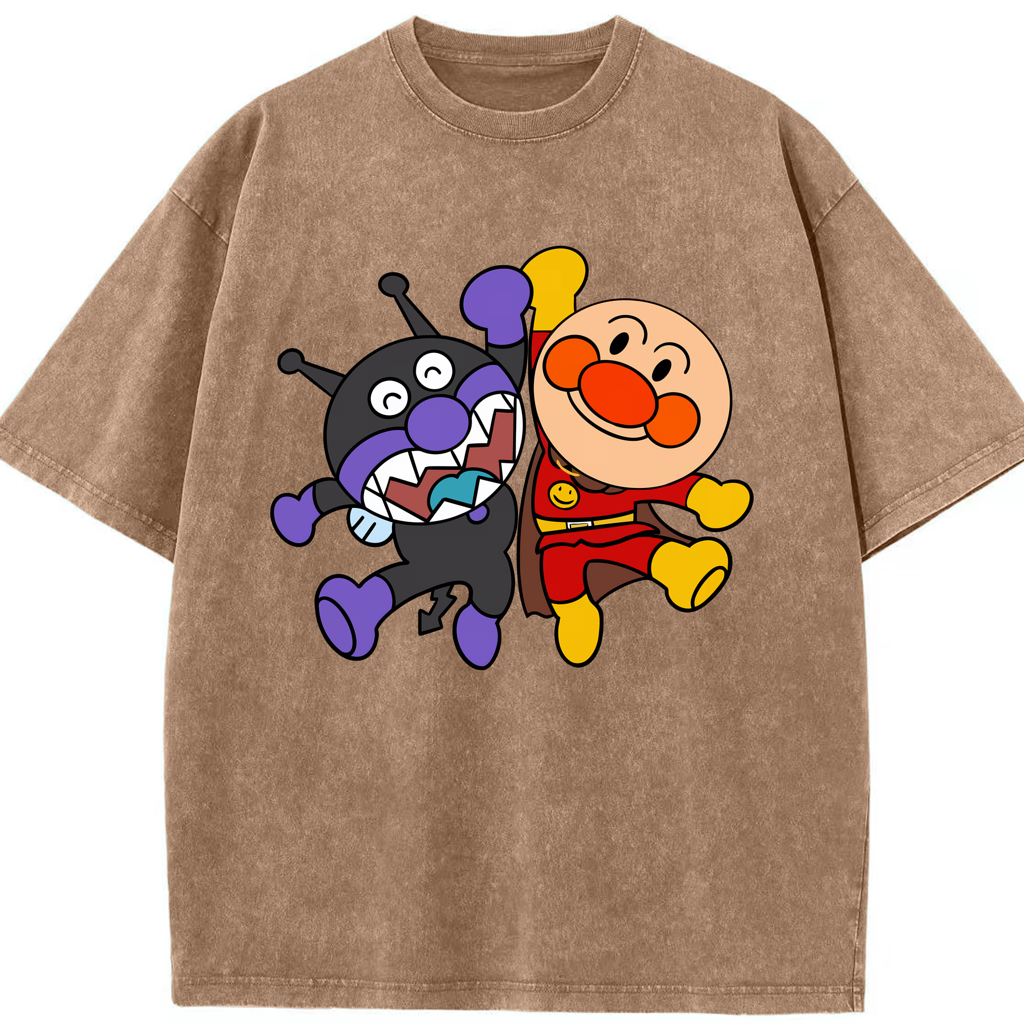 （画像用） アンパンマン Anpanman 綿100% ヴィンテージ風 半袖Tシャツ（フロントプリント）