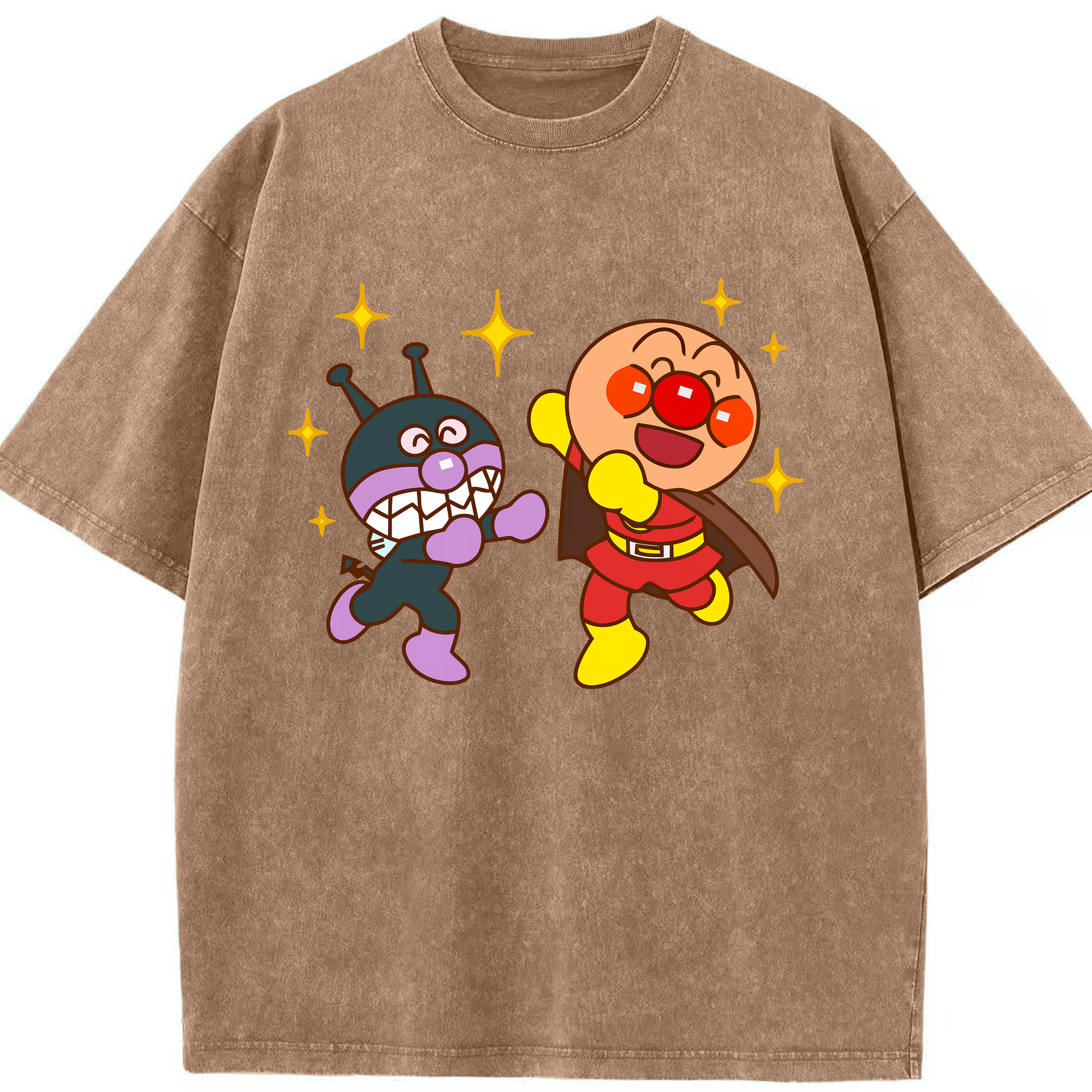 （画像用） アンパンマン Anpanman 綿100% ヴィンテージ風 半袖Tシャツ（フロントプリント）
