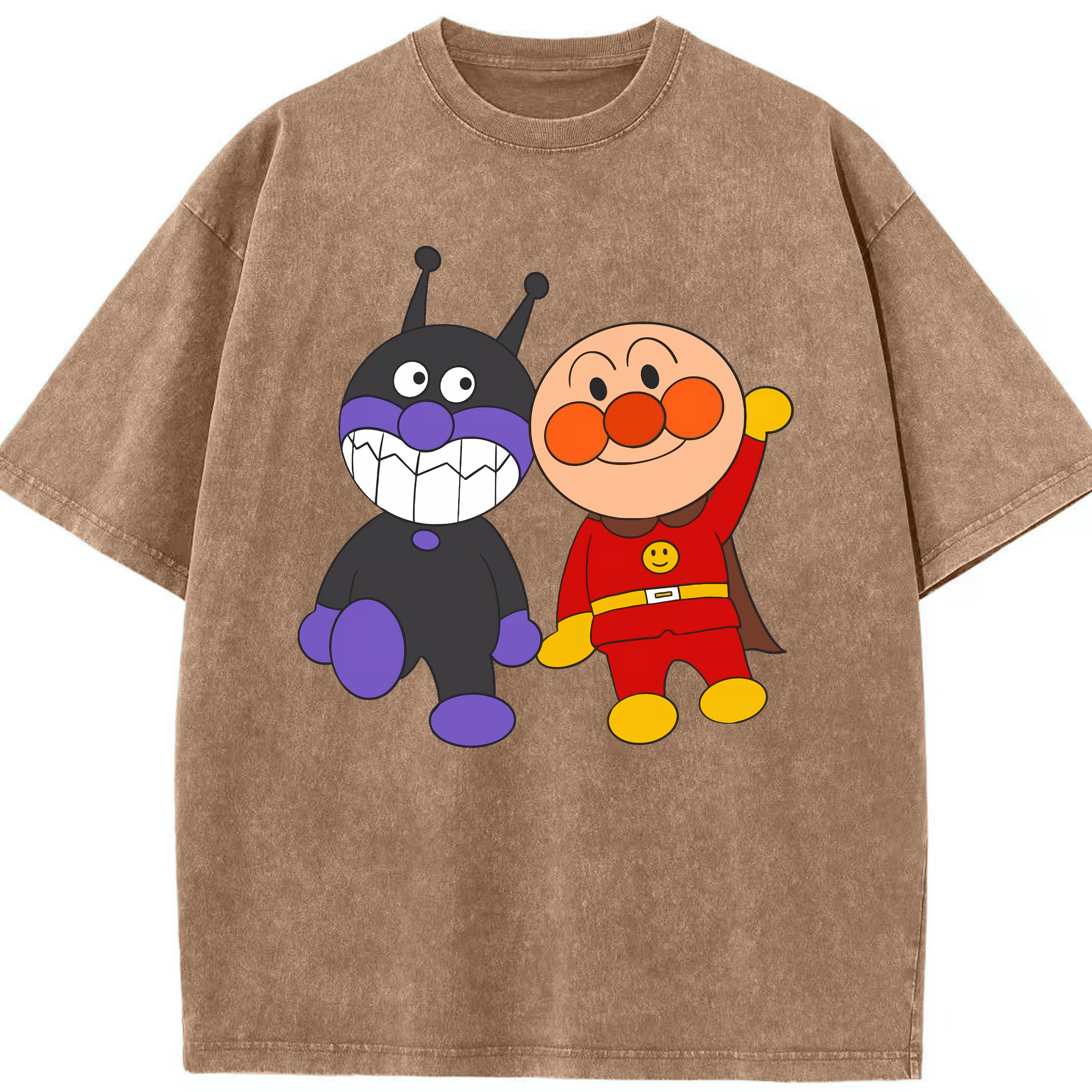 （画像用） アンパンマン Anpanman 綿100% ヴィンテージ風 半袖Tシャツ（フロントプリント）