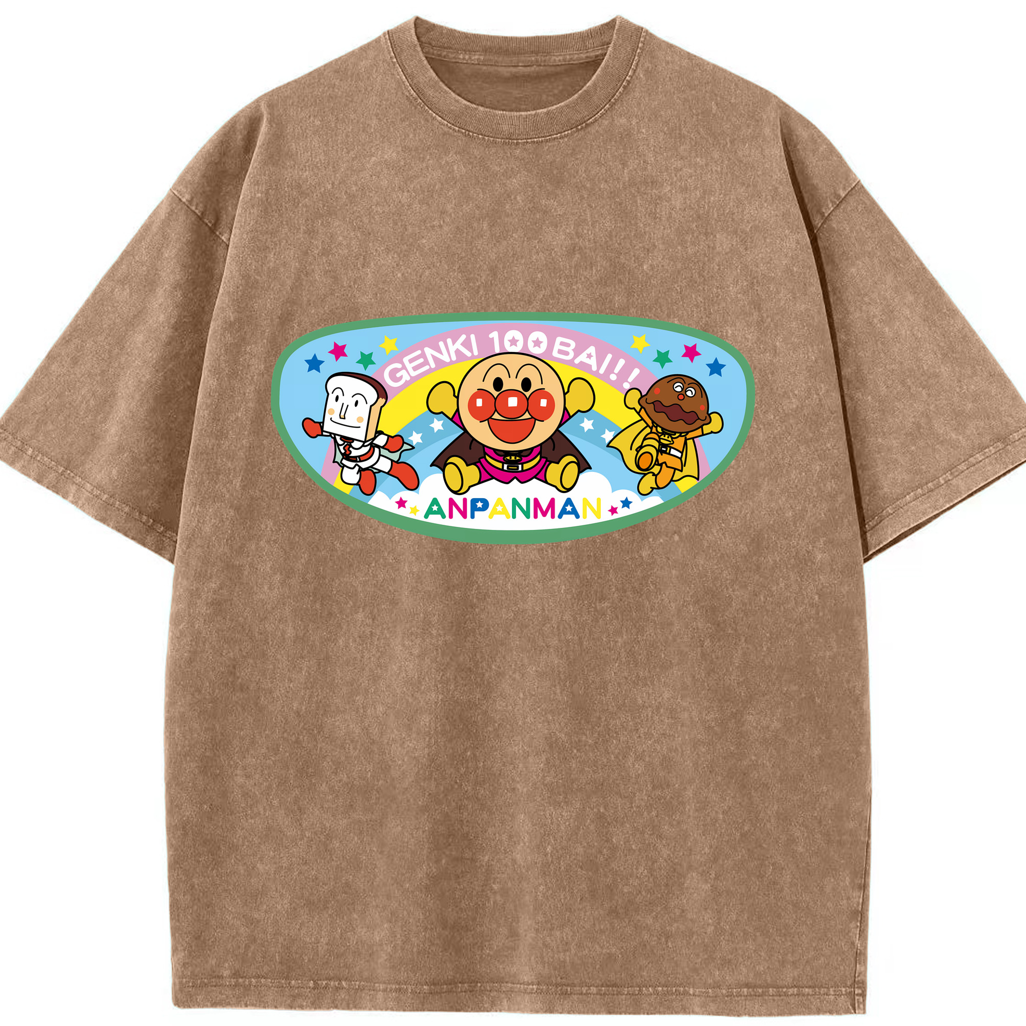 （画像用） アンパンマン Anpanman 綿100% ヴィンテージ風 半袖Tシャツ（フロントプリント）