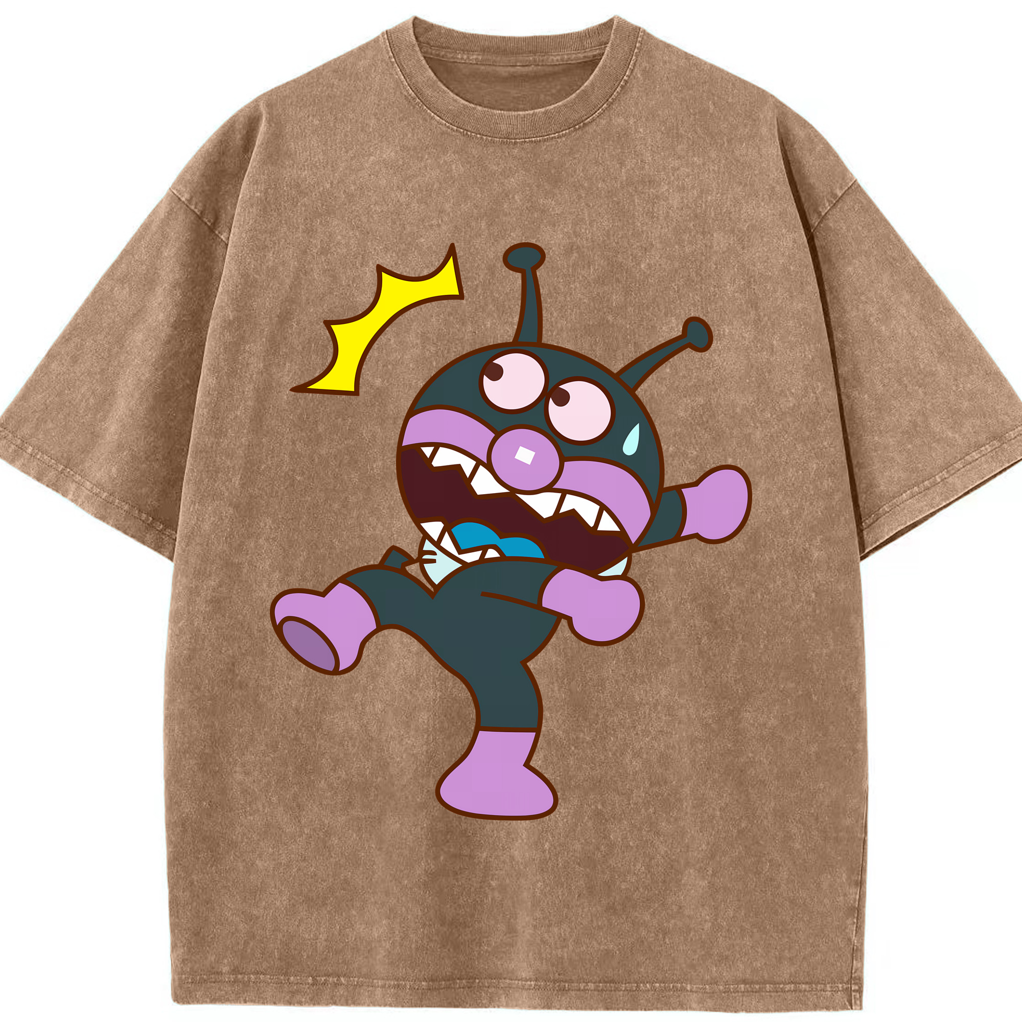 （画像用） アンパンマン Anpanman 綿100% ヴィンテージ風 半袖Tシャツ（フロントプリント）